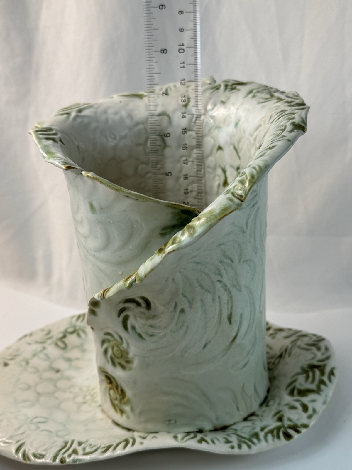 Handmade Studio Pottery Sculptural Vase Tray Organic Ceramic Art Signed OOAK