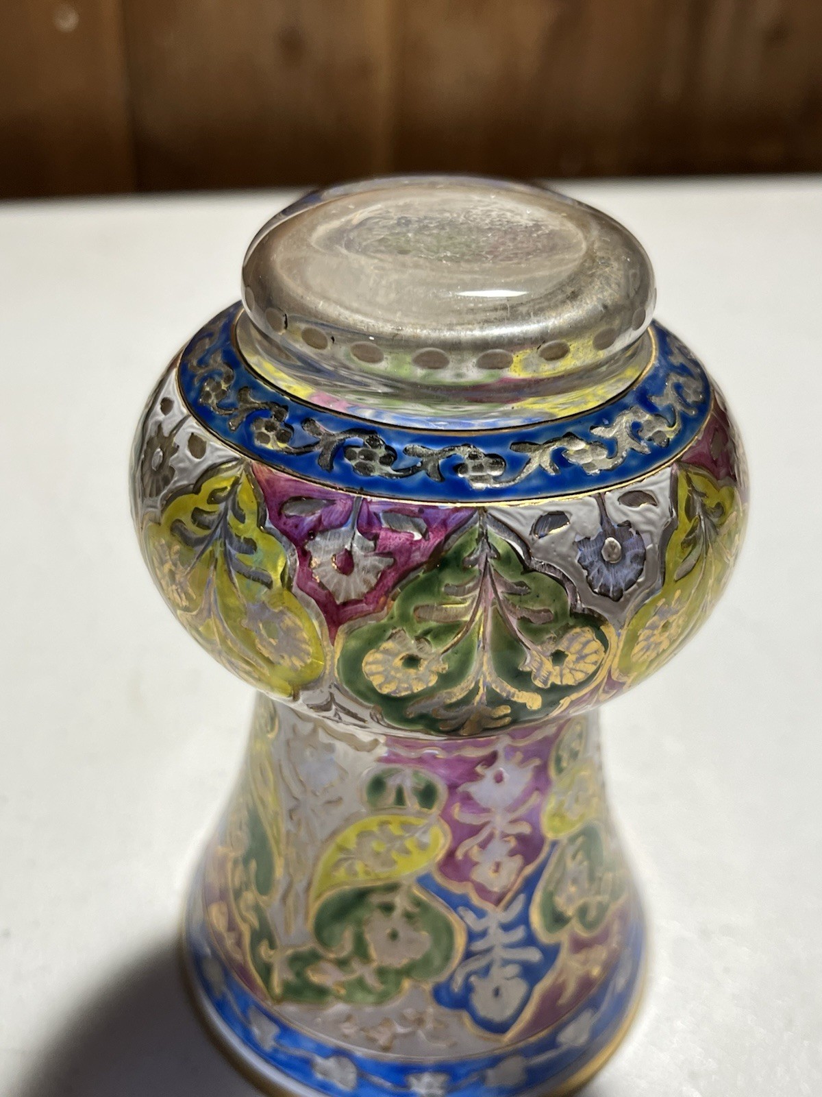 Indian Inspired German Fritz Heckert ‘Jodhpur’ Glass Vase – 1880’s Roughly 5”