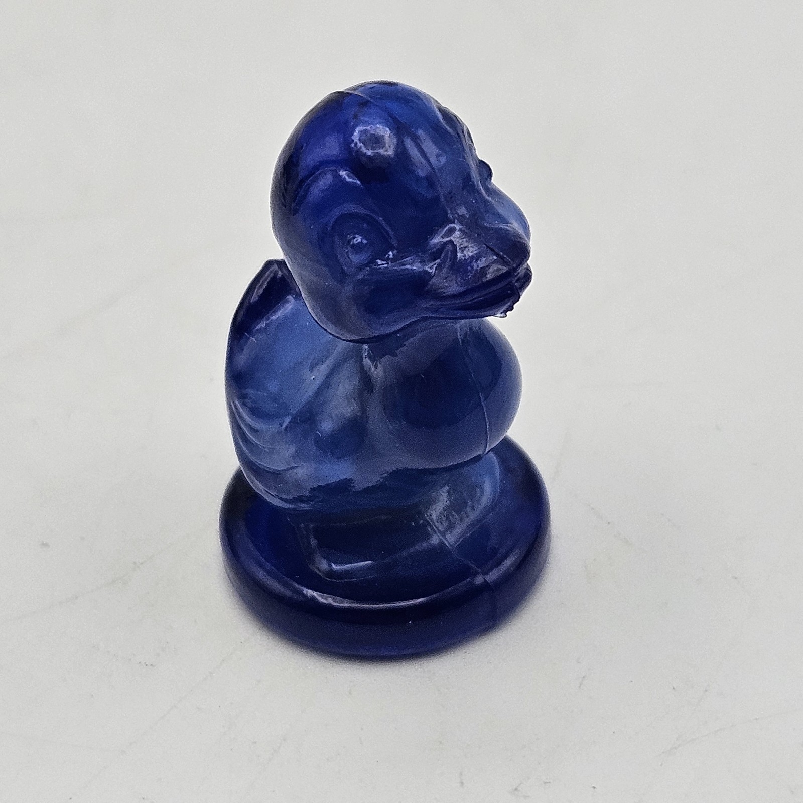 Boyds Glass ~ Debbie Duck Duckling ~ Cobalt Blue Slag ~ 1 1/2 Inches