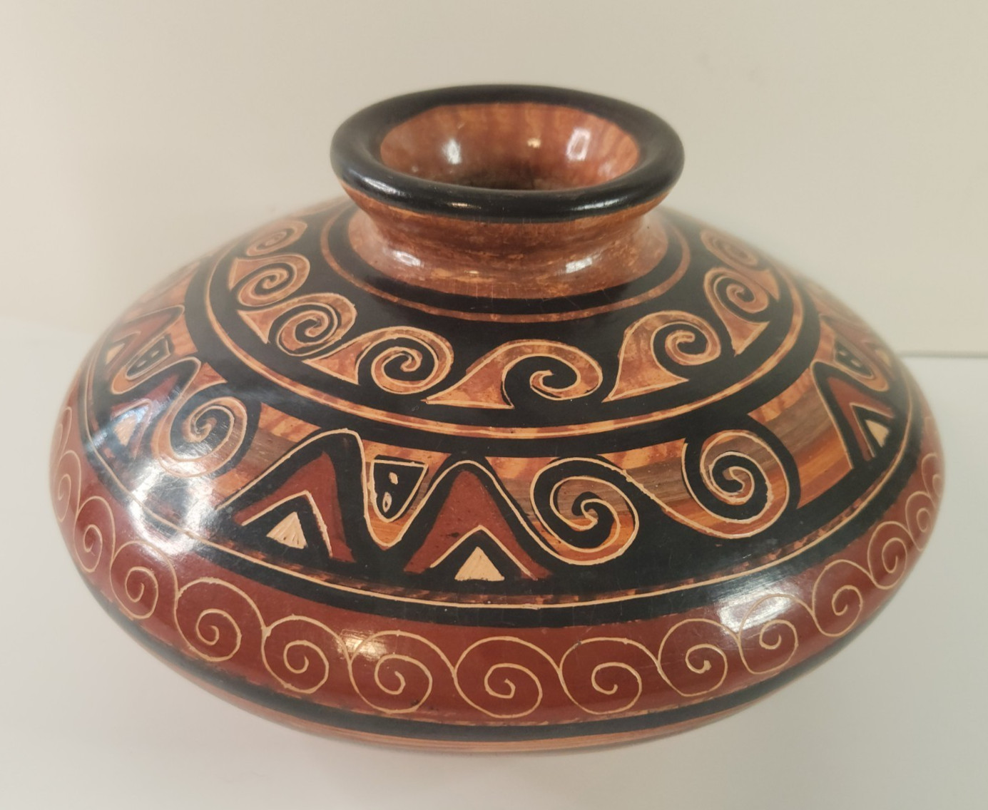 Guaitil Costa Rican Handcrafted & Painted Red Clay Chorotega Vase