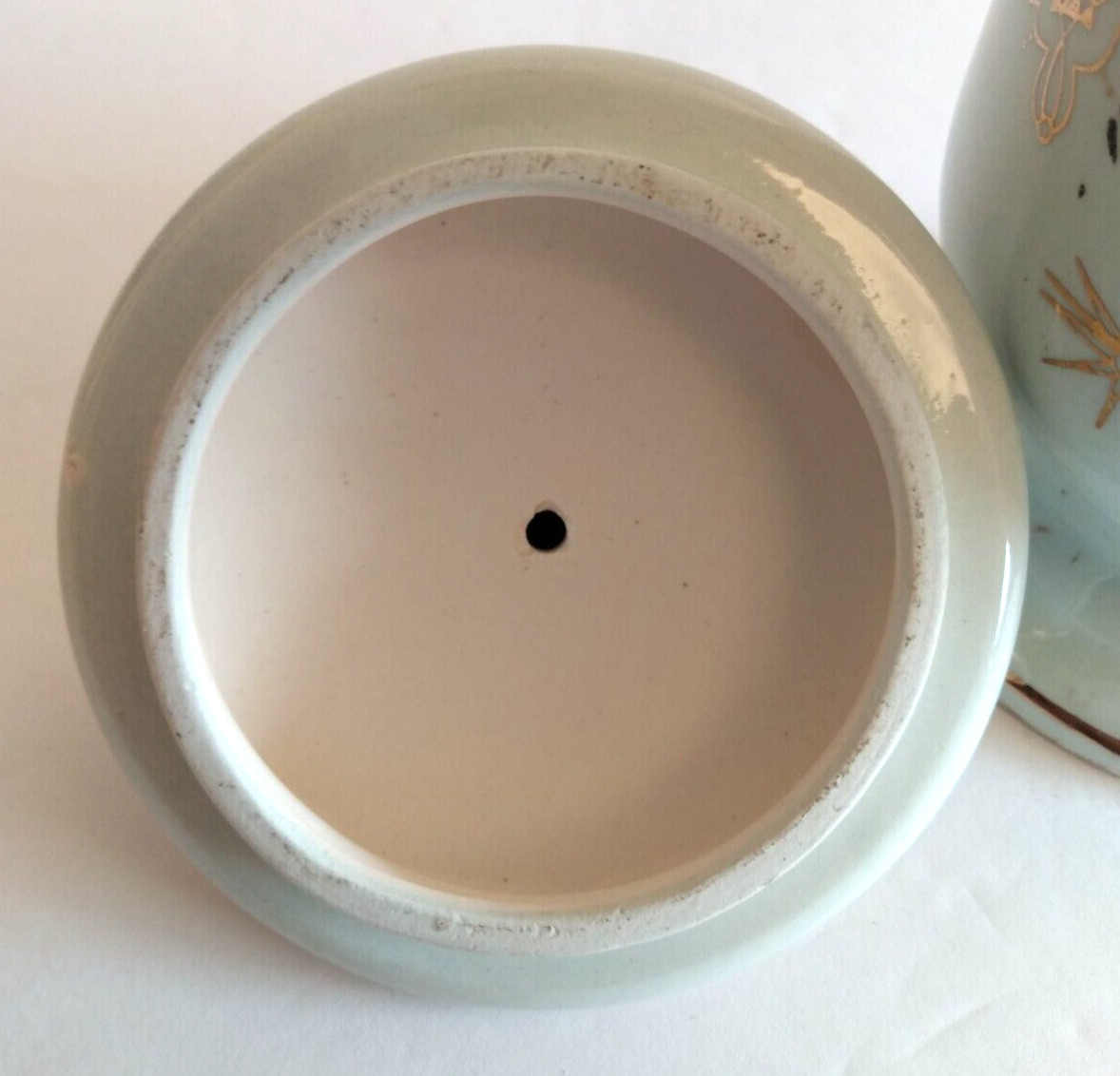 Vintage Light Mint Green Atomic Starburst Ceramic Apothecary Jar Canister Lidded