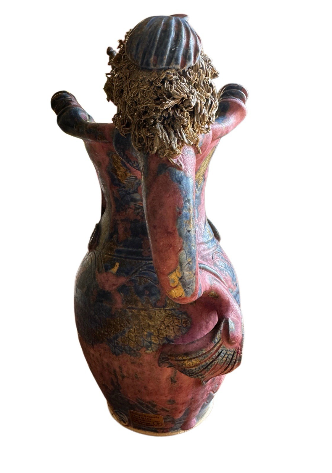 RARE Michael Kennedy Ireland Figural Studio Pottery Vase Sligo Mermaid 10.5”