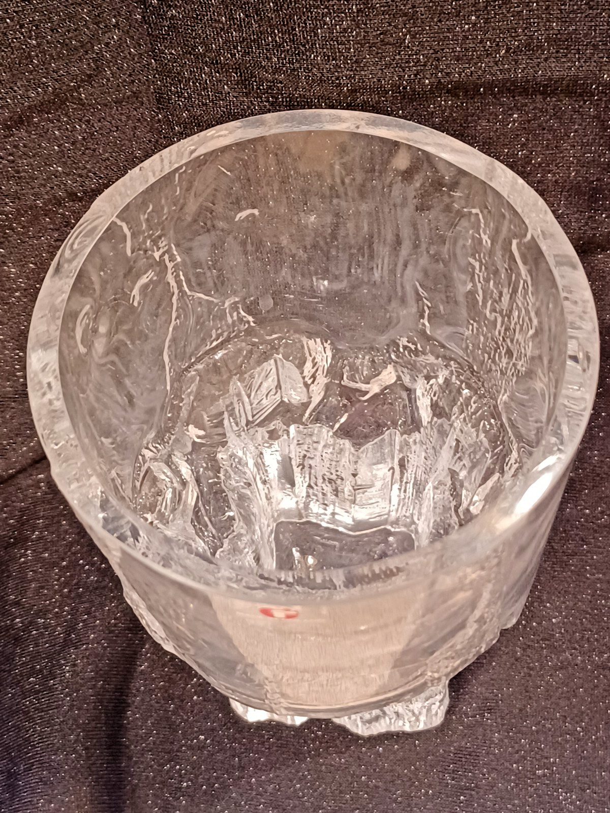 Vtg littala Molded Glass Vase by Tapio Wirkkala Minerva Iceberg Vase / Finland
