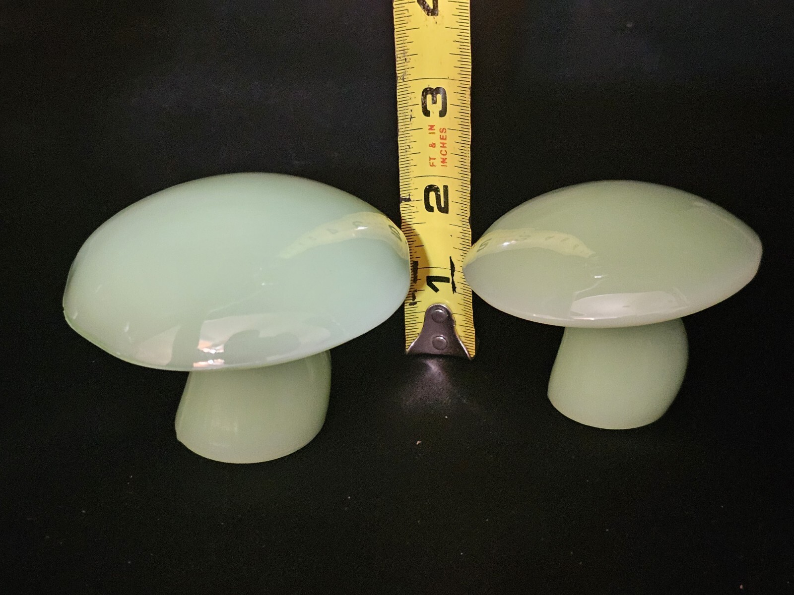 Set of 3 Mosser Made Jadeite Jade Green Viking Mold Mushrooms *Limited Run*