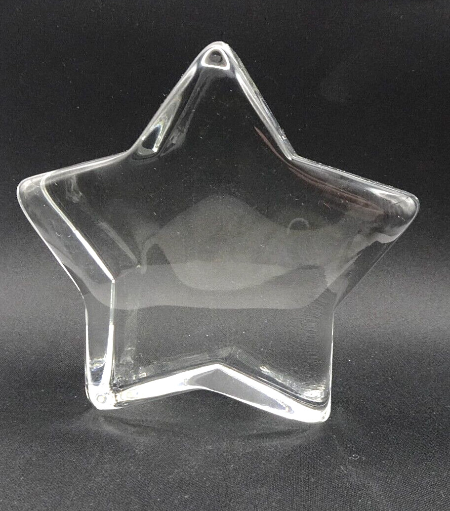 MOSSER GLASS Crystal STAR Shaped Paperweight MADE USA Large