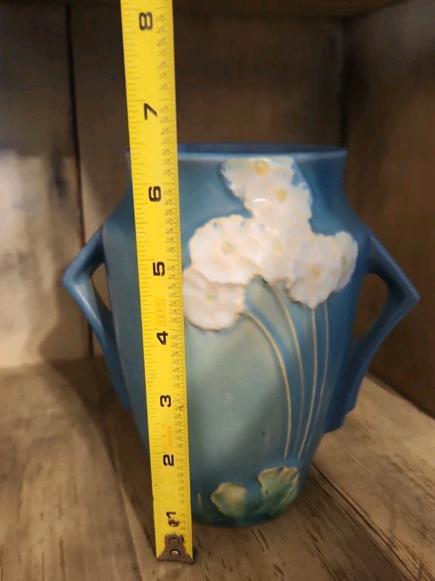 Roseville Art Pottery Blue Primrose Vase 760-6 See Photos