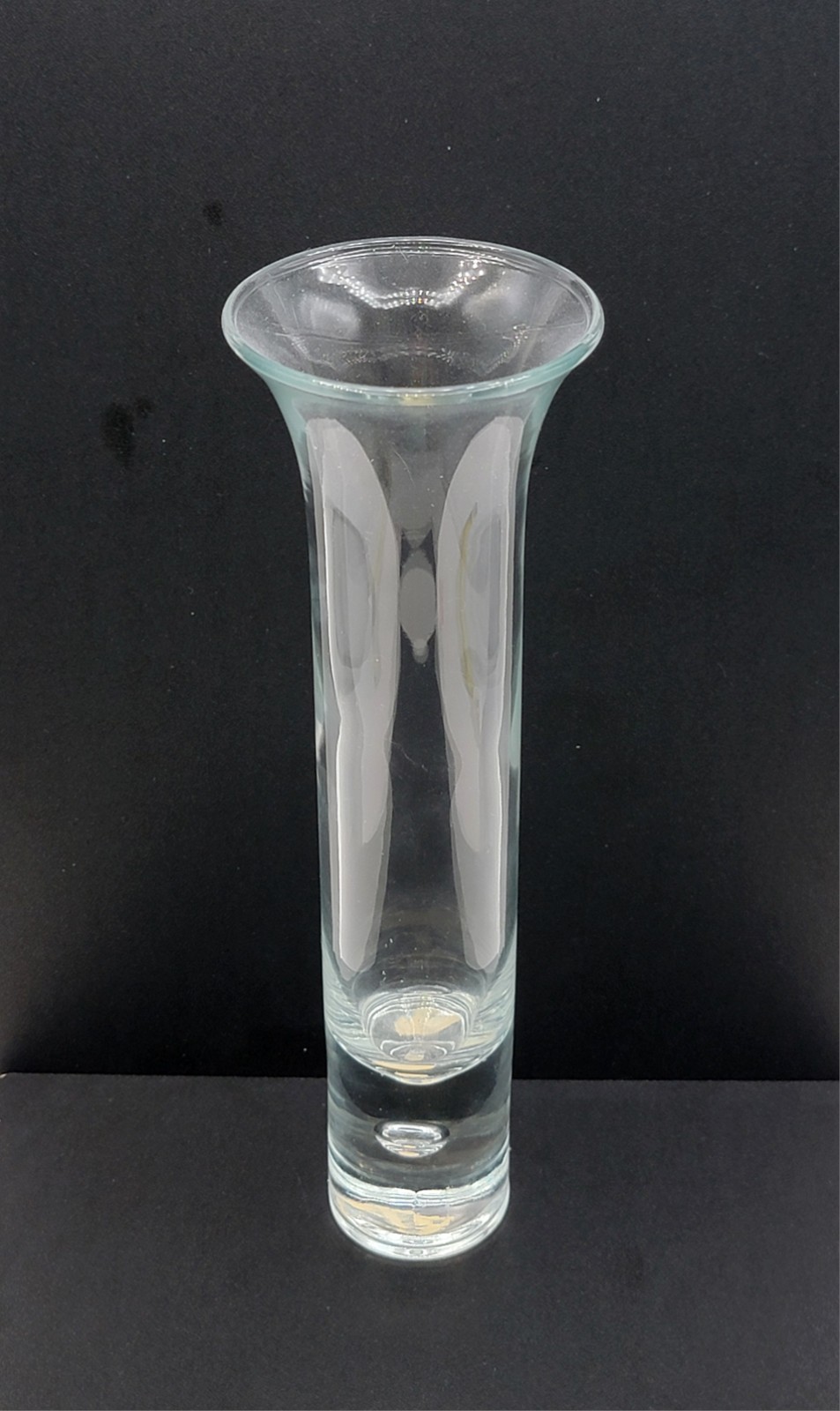 Crown Corning Glass Horizon Clear Vase With Bubble Base Flared Top 8″ Australia