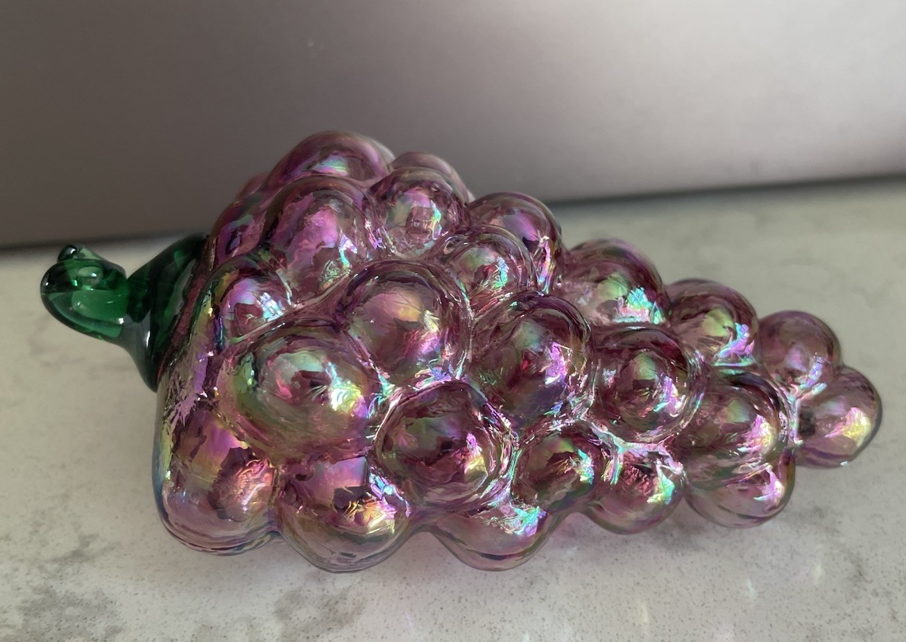 Glass Eye Studio Art Glass Iridescent Fruits Vtg Lot Of 3 USA