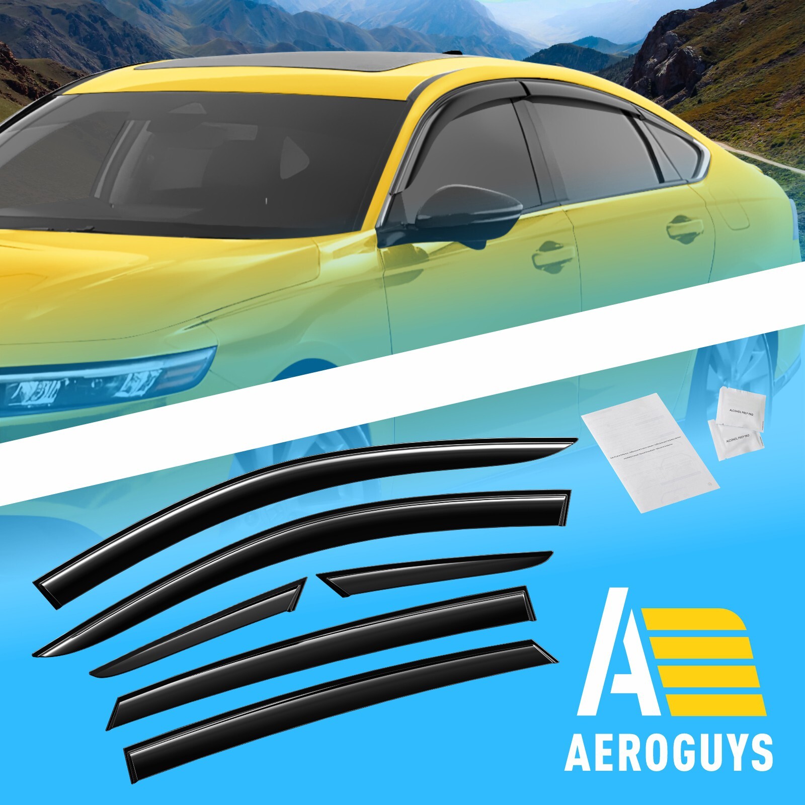 Sun Rain Visors Wind Rain Guards for 2023-2024 Honda Accord