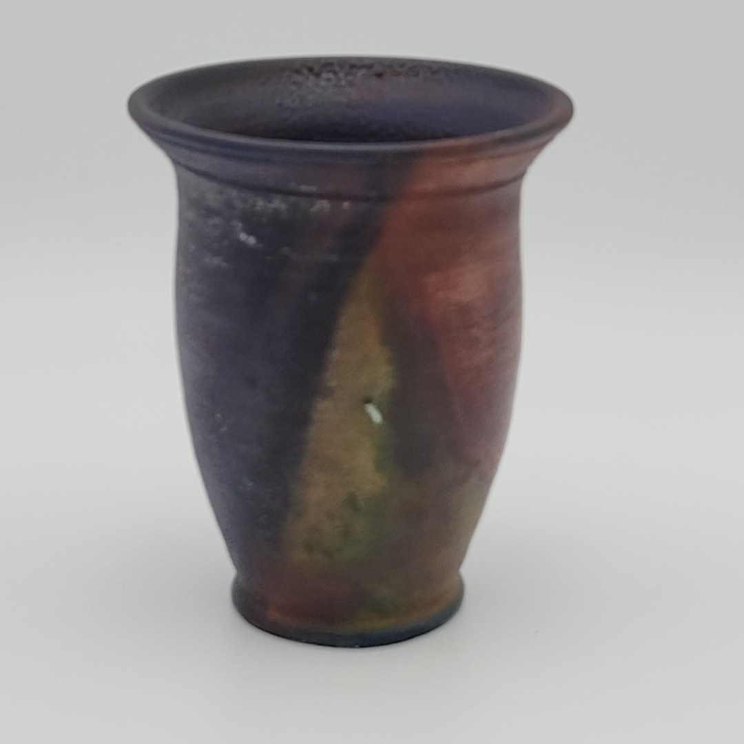 Studio Pottery Raku Vase Artist Signed