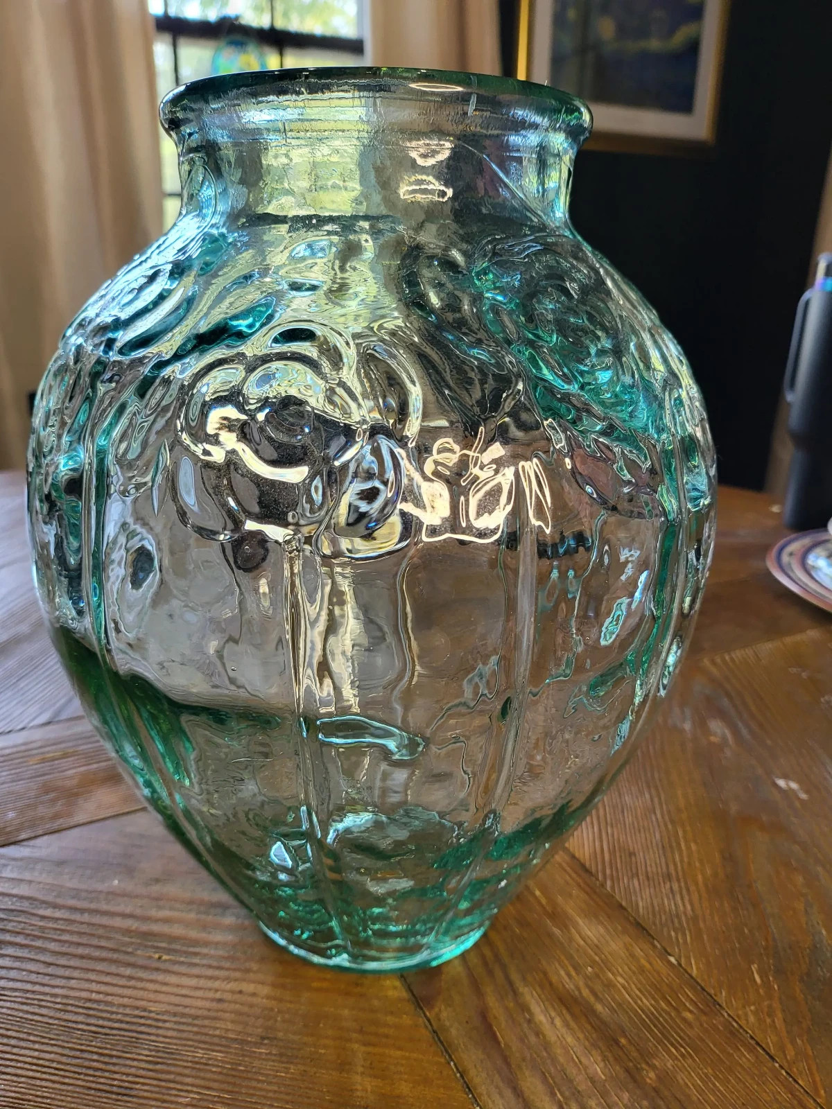 Niemen Stolle Vintage Art Deco Large Vase Transparent 1920-1949 Poland