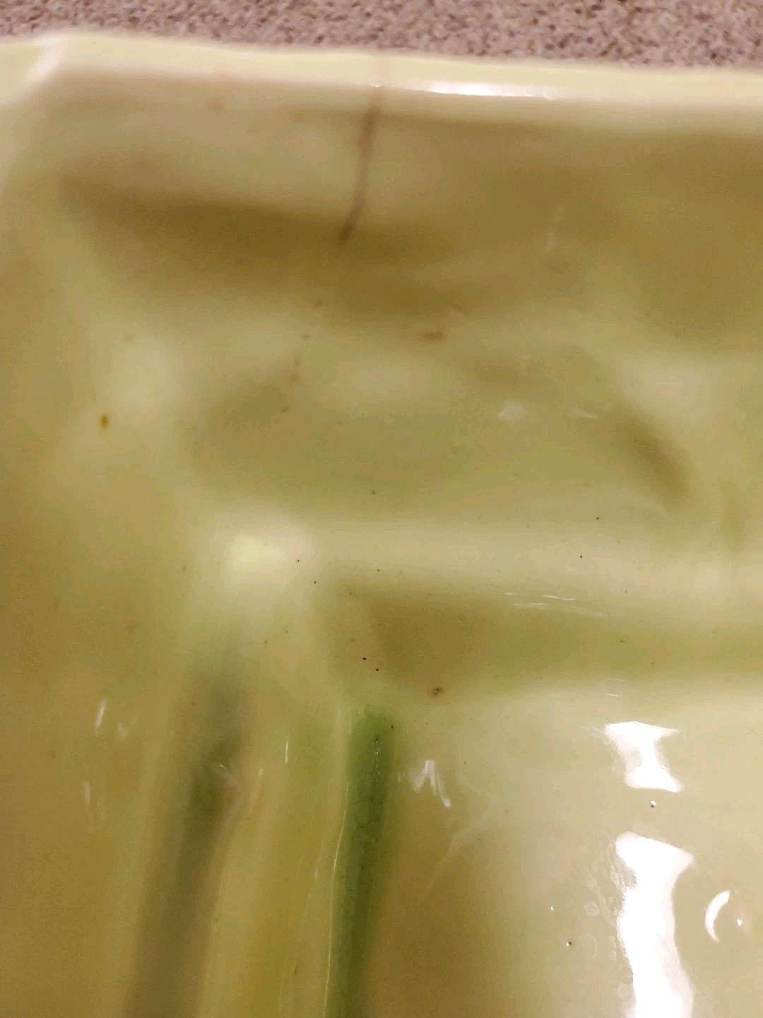 Cookson Pottery Vintage Light Lime Green Rectangular Footed Planter Dish 2807