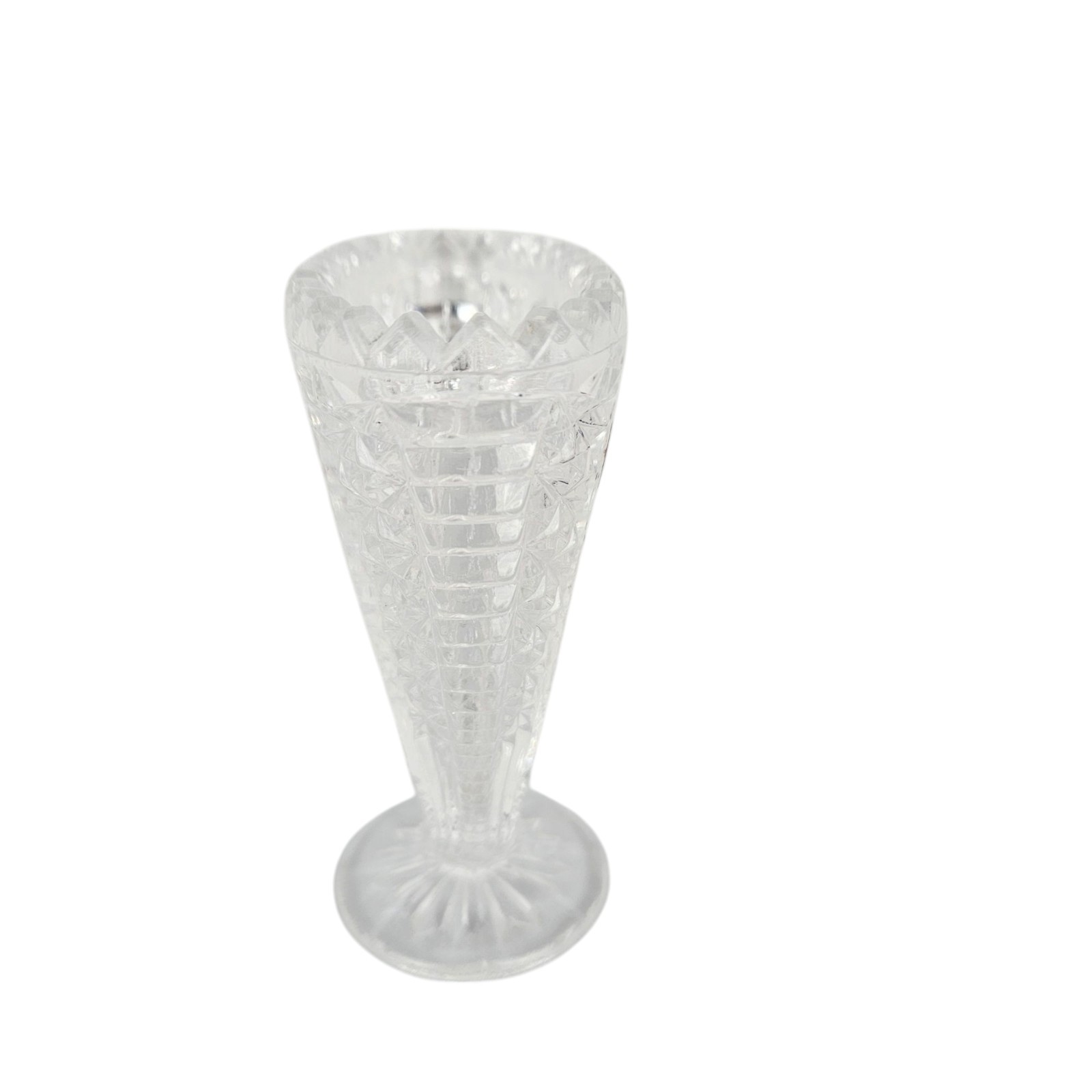 Vintage Hofbauer Byrdes Crystal Collection Small Fan Vase Bird 3.5″ West Germany