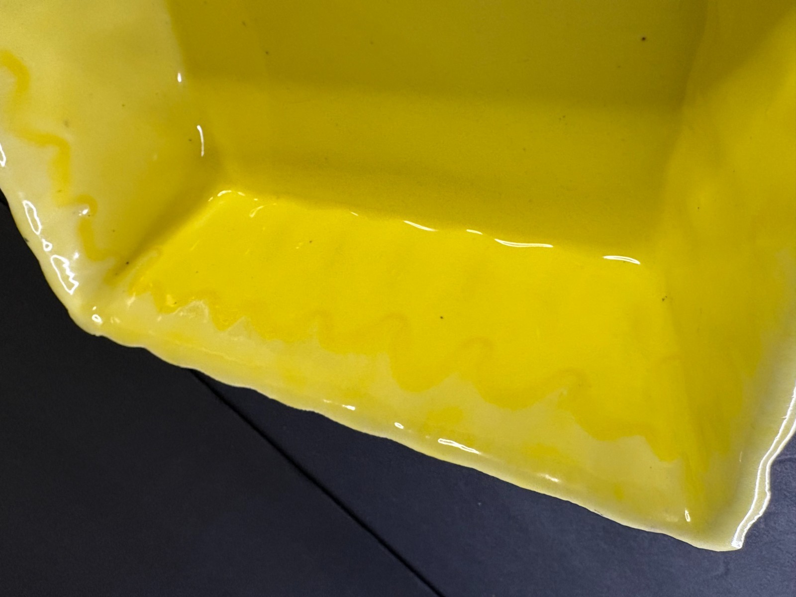 Yellow Planter Cookson Pottery White Drip Trim – J7 Mold Glaze Dish Planter