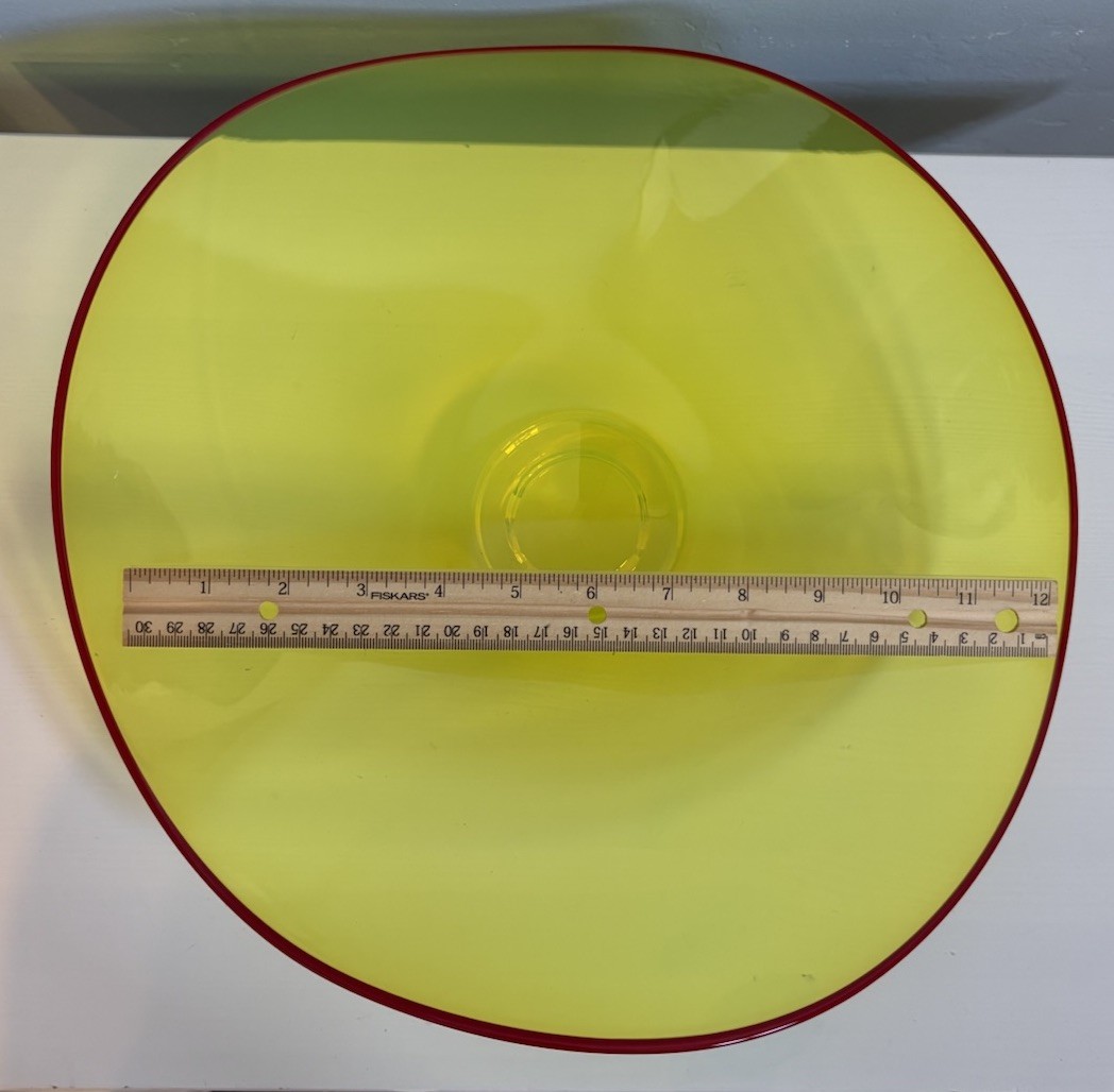 Hand Blown Art Glass 14” Bowl Sculpture Centerpiece Signed Vessel Studio 2014