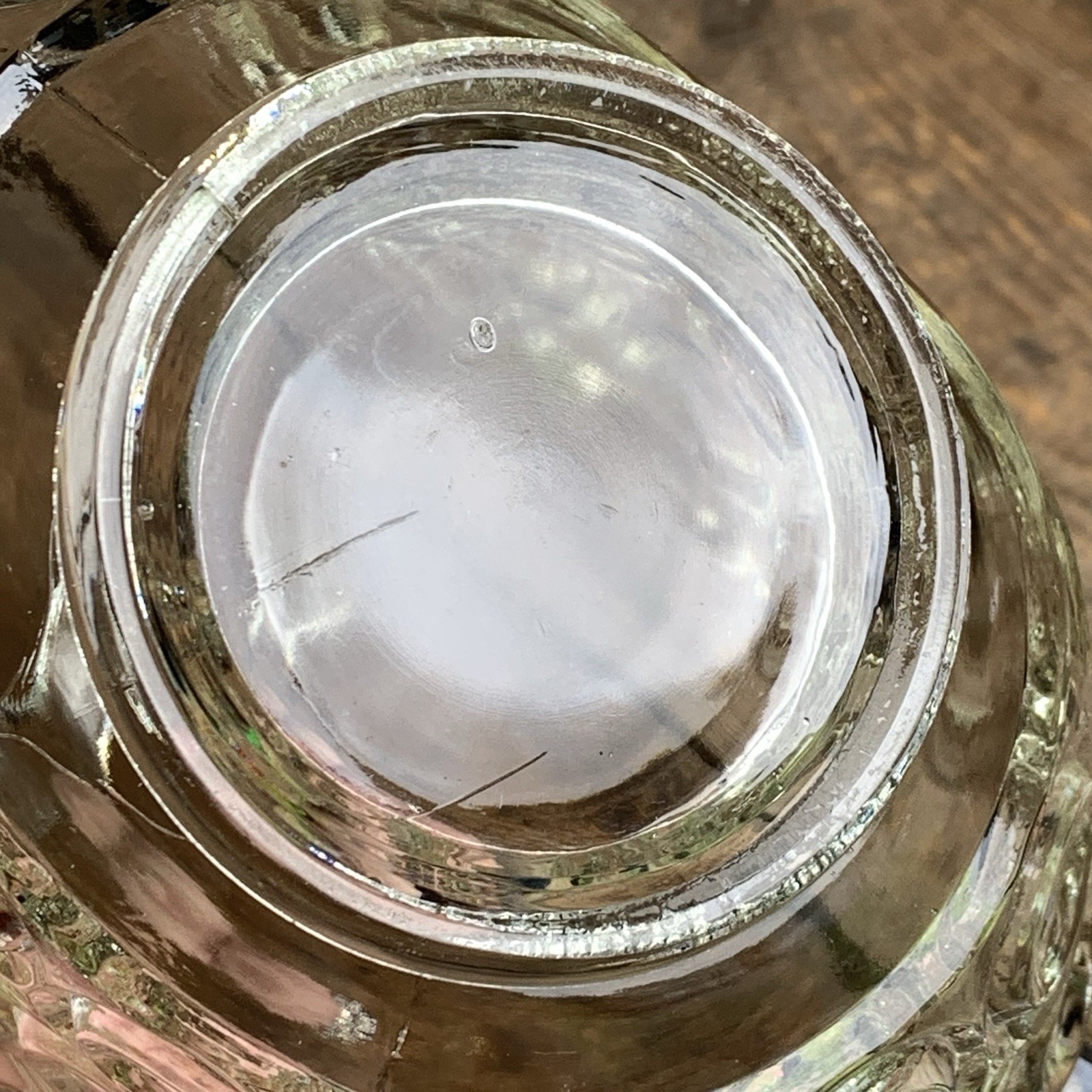 Glass Basket Clear Bowl Vase Thousand Eye by Smith Glass 11” Long Vtg Grannycore