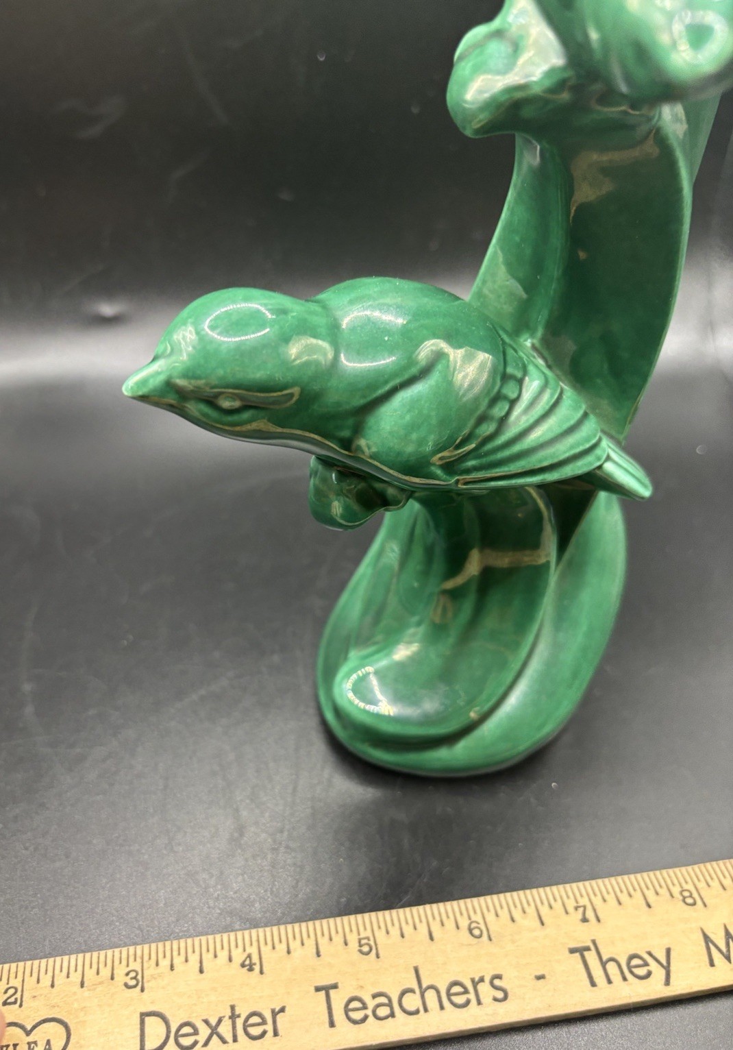 1950’s Claire Lerner Pottery Two Bird Birds Figurine Green Vintage California