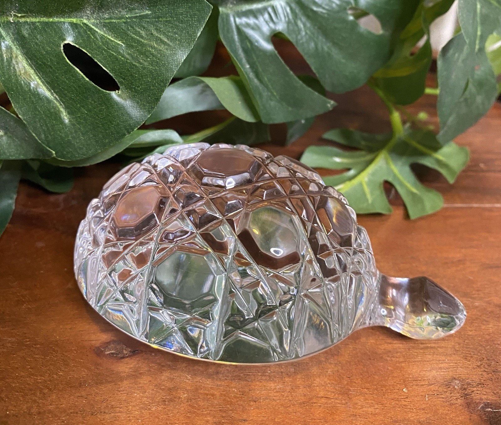 Waterford Crystal Turtle Tortoise Figurine Faceted Paperweight Ireland Vintage
