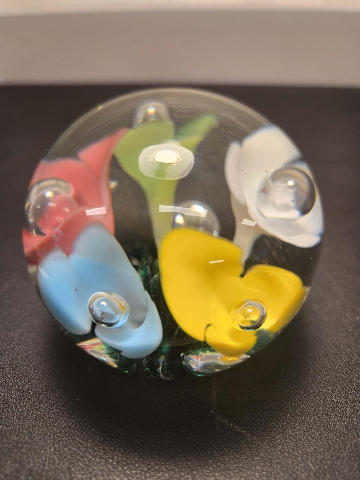 St Clair-Glass Paperweight flowers