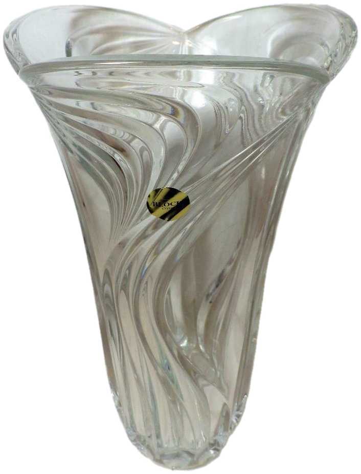 Block Horizon 12″ Crystal Vase, Swirl Design