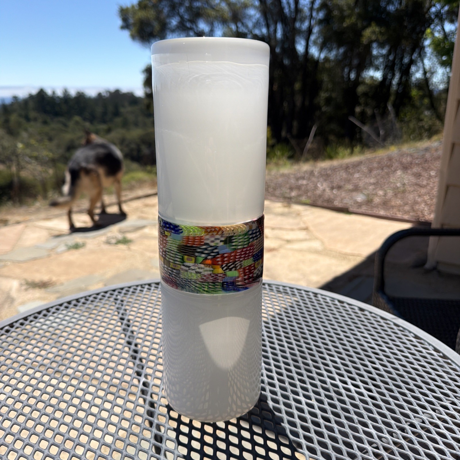 Richard Marquis Art Glass Cylinder Murrine Vase 1979 Collectible