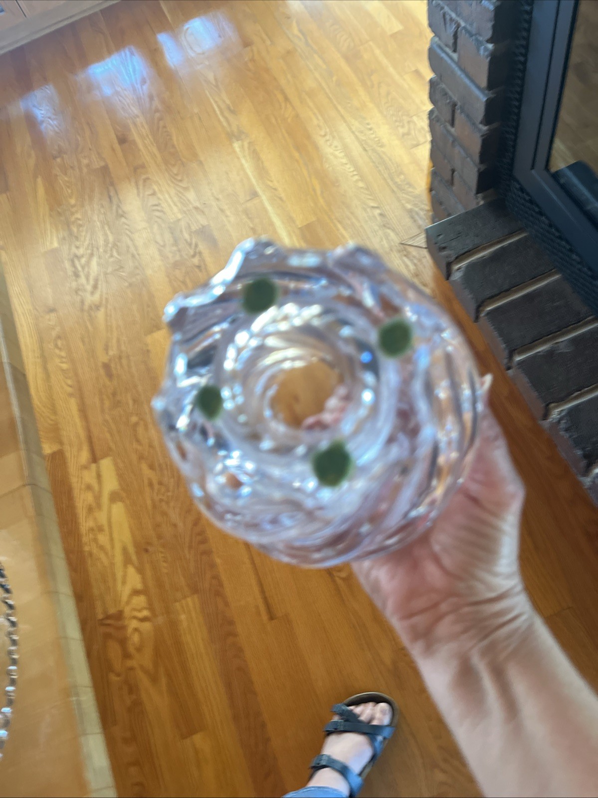 French Crystal ART VANNES Modernist Heavy Crystal 7.5” Glass Vase France