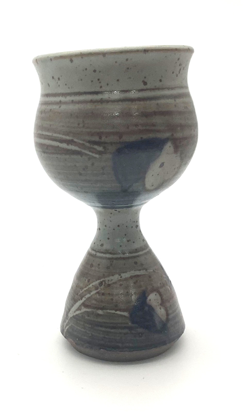 Handmade Ceramic Stoneware Chalice Goblet Beer Wine 6-1/2 Inches Tall Signed