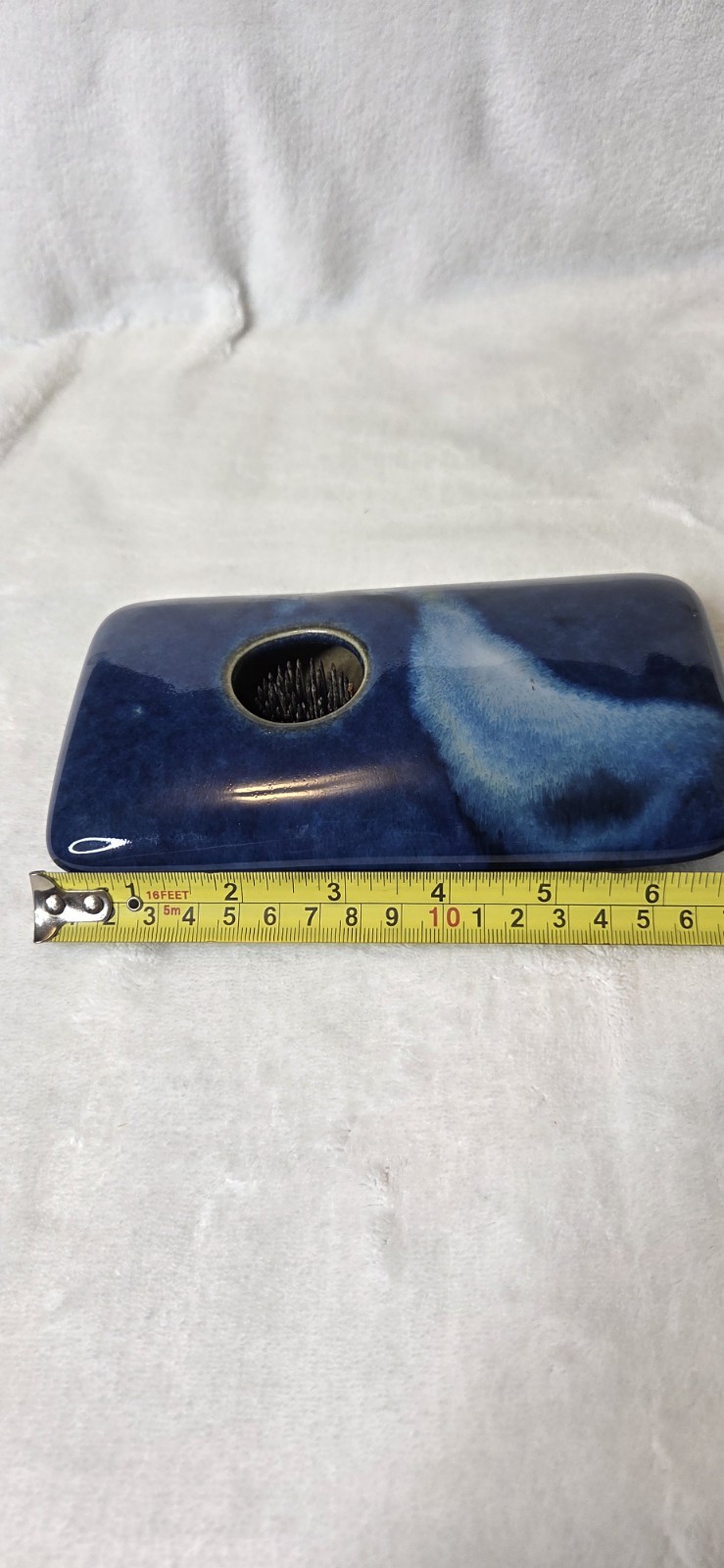 Ikebana Georgetown Pottery Flower Vase Sapphire Blue Milky Way Look 7″×4″