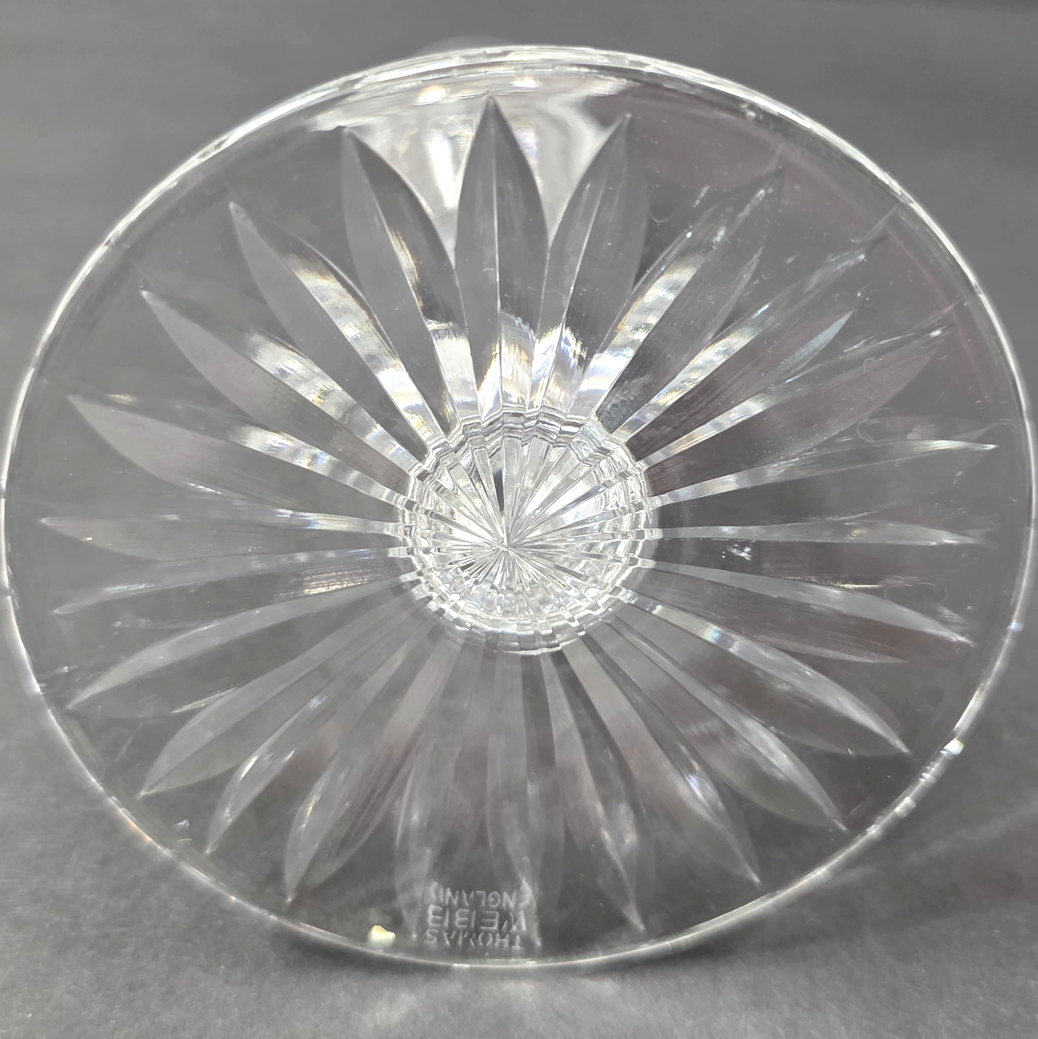 Thomas Webb London Cut Crystal Candle Holders Pair Signed England 5.75″ Tall Set