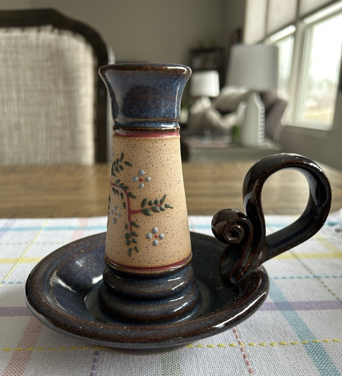 Art Pottery Candle Holder Hand Thrown Jason Parsley Artist Signed & Dated
