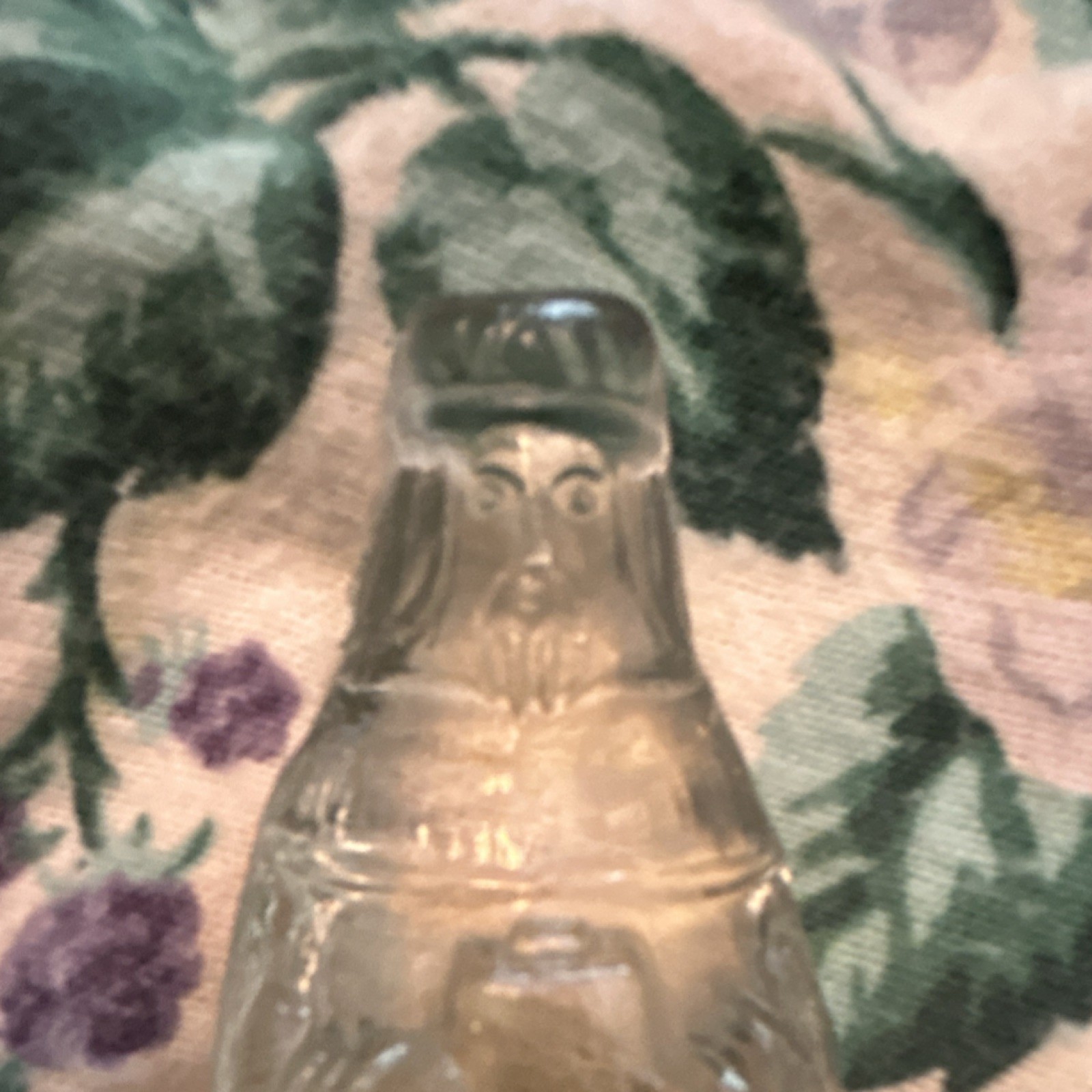 Clear Glass Bearded Man Figurine Statue, Transparent Solid Glass Decor