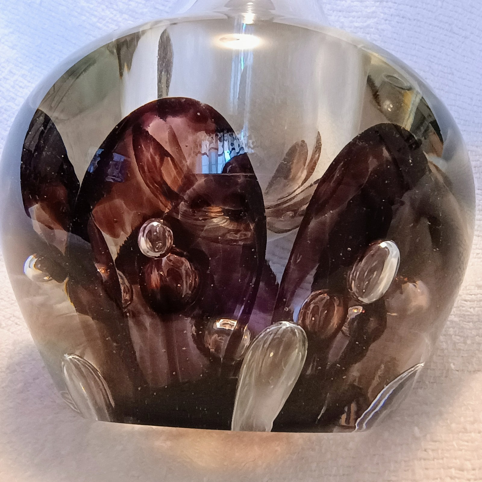 Bud Vase Zimmerman Art Glass Signed 1985 Handblown Blue Purple Handmade Glass