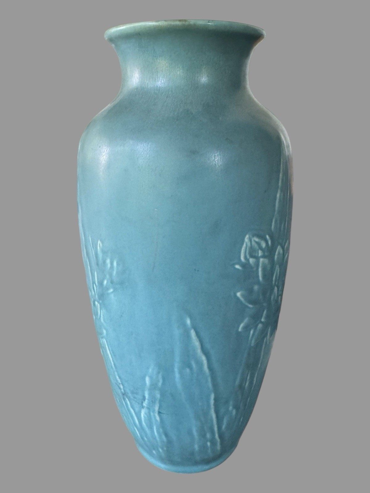 1945 Rookwood Art Pottery Floral Embossed Decorated 11.75″ Lamp Base 6870 Vase