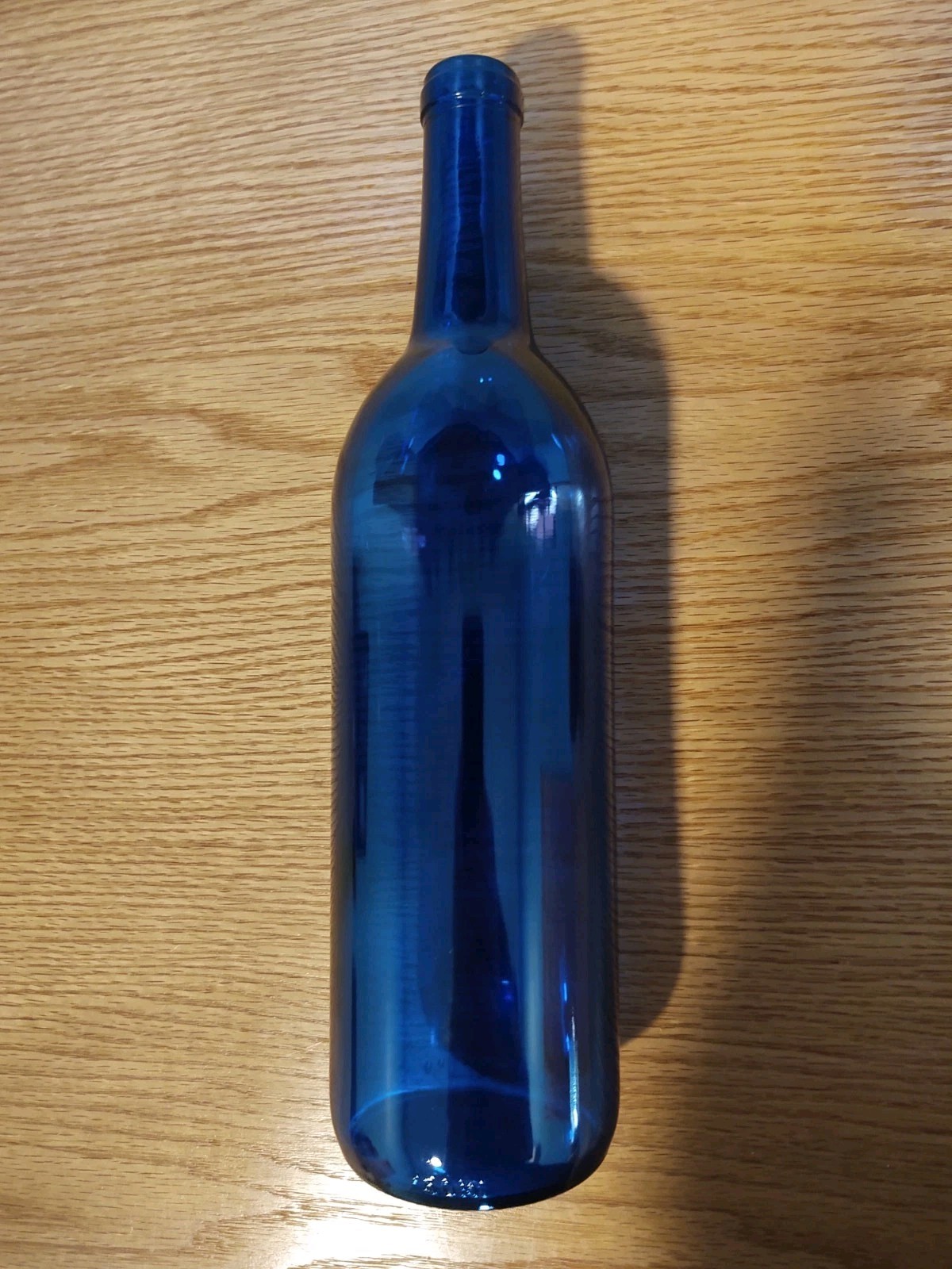 Vintage Cobalt Blue Glass Tall Bottle 11”
