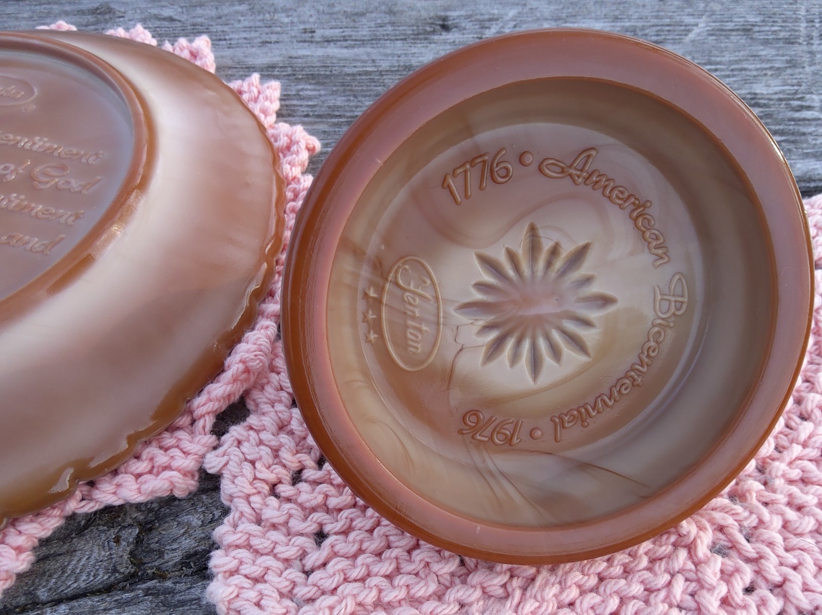 Fenton Art Glass Chocolate Bicentennial Plate And Eagle 1776 Independence