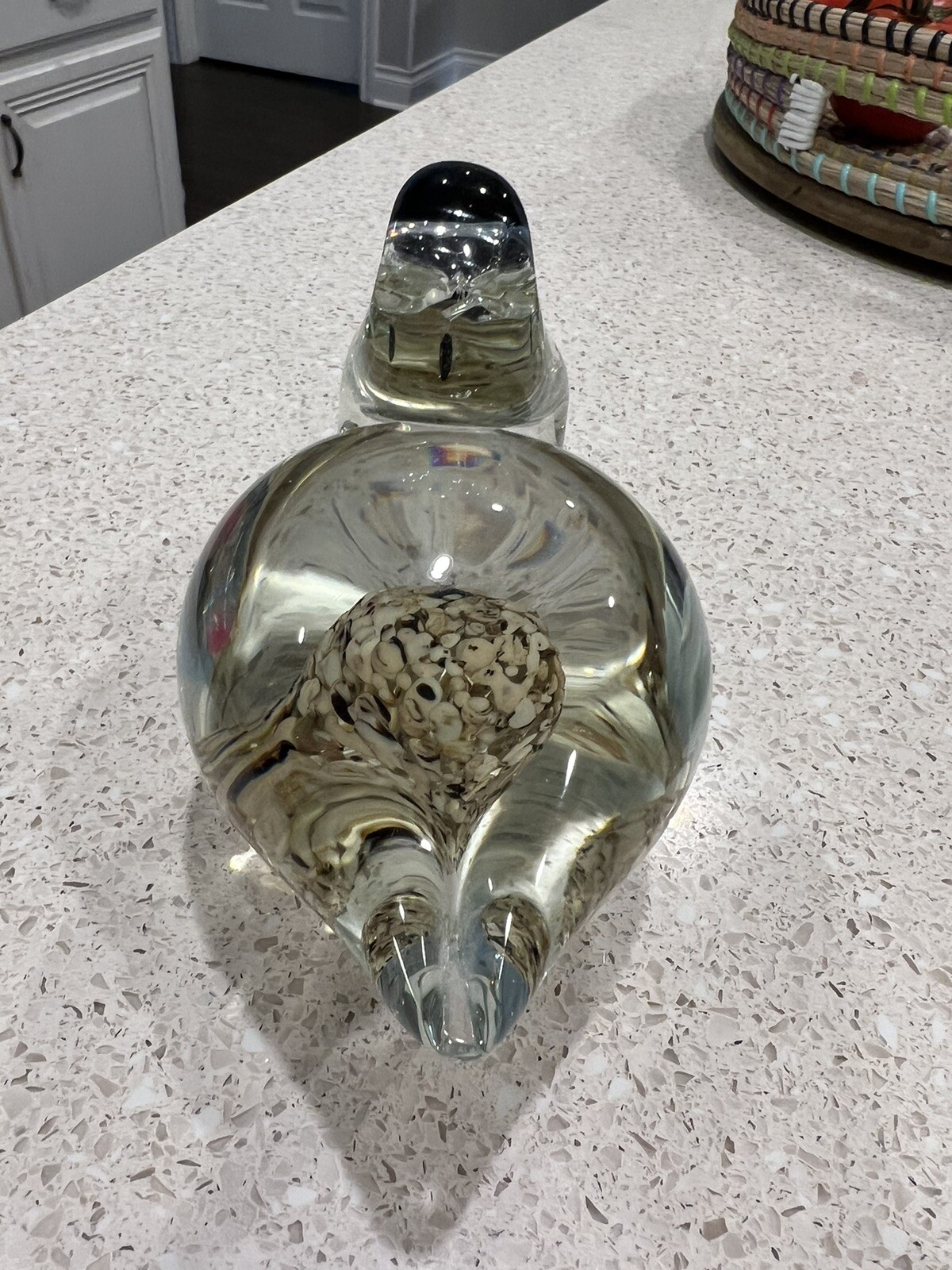 Pelican Glass Paperweight Large Beautiful Rustic Nautical Lake Bird Nautical-