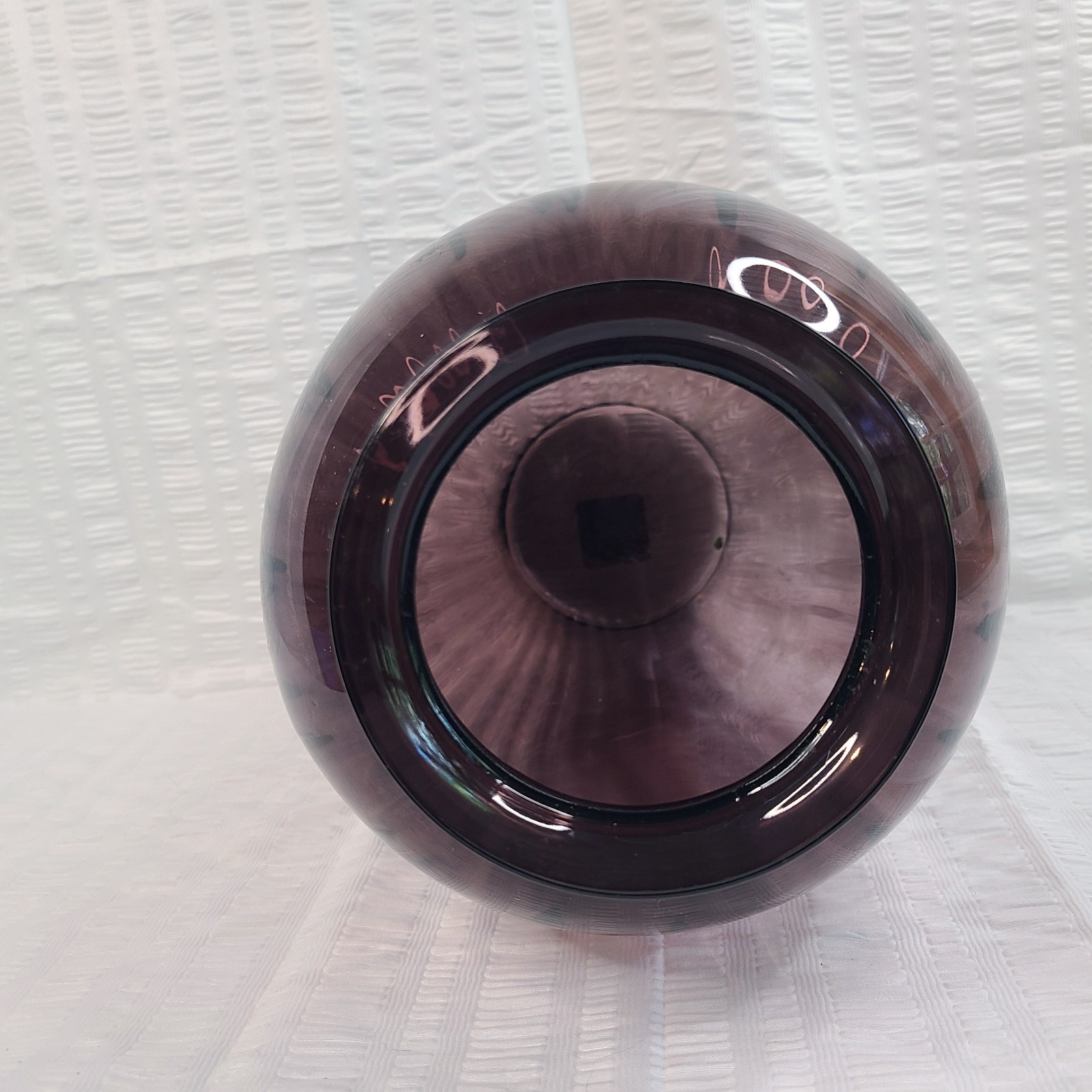 Vintage Anchor Hocking Amethyst Plum Purple Optic Rib 12.5″ Vase FREE SHIP