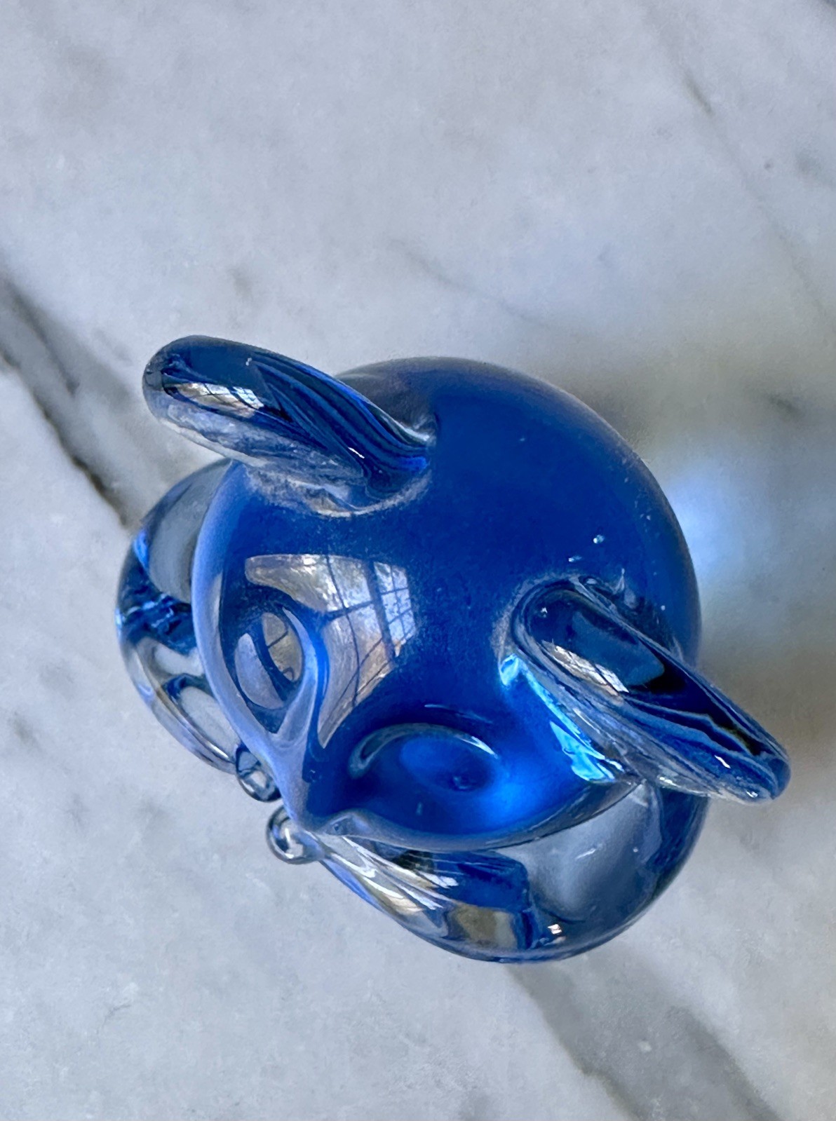 Commemorative Fine Art Gallery Koala Bear Blue Art Glass Figurine, 3”