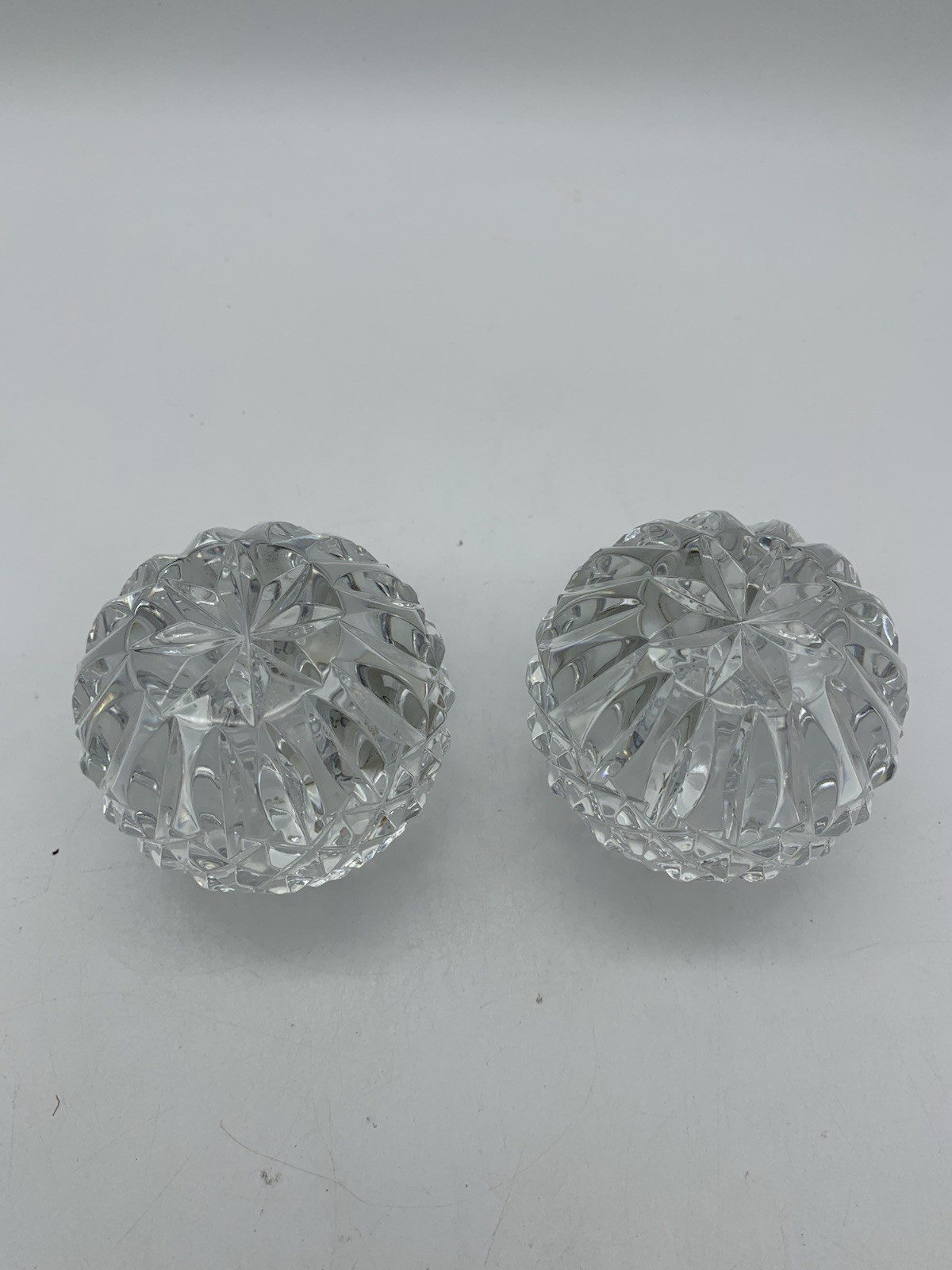 Waterford Crystal Lismore 2 1/2” Round Ball Tapered Candle Holders