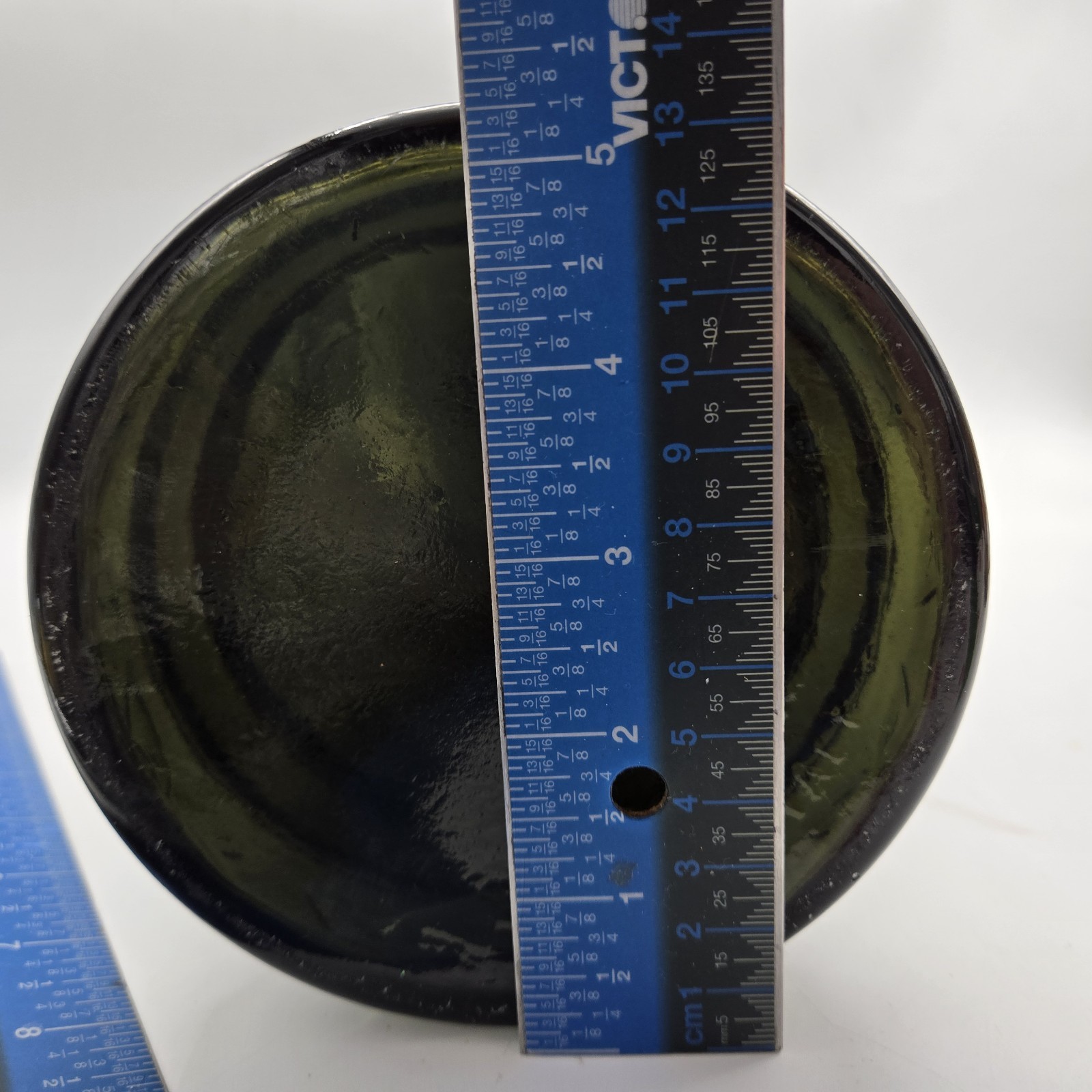 Rossini Empoli Glass Bottle 15″ Apples Fruit Decanter Smoke Gray Charcoal Vtg
