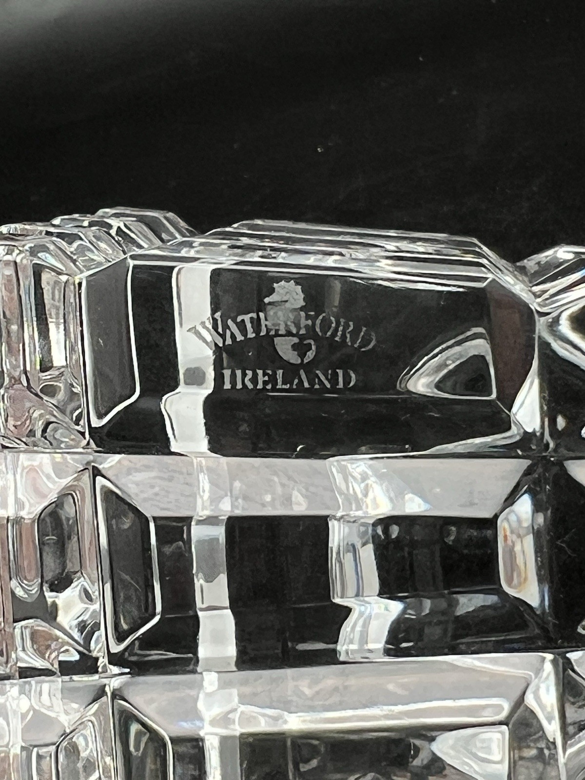 Vintage Waterford Ireland Crystal Obelisk Pyramid Paperweight 5.75” Tall 2001