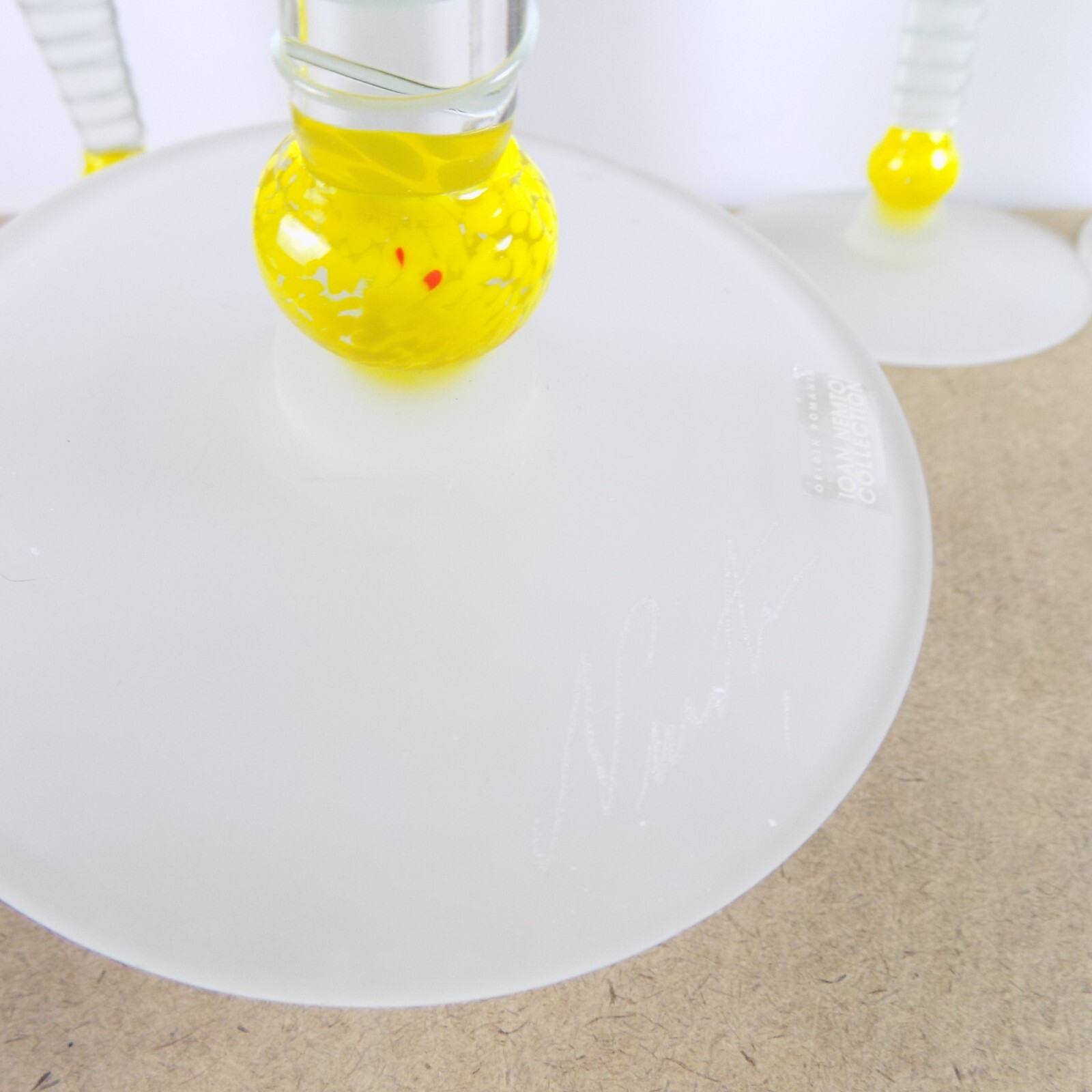 4 Ioan Nemtoi Art Glass Candlesticks Made in Romania Modern Design Signed
