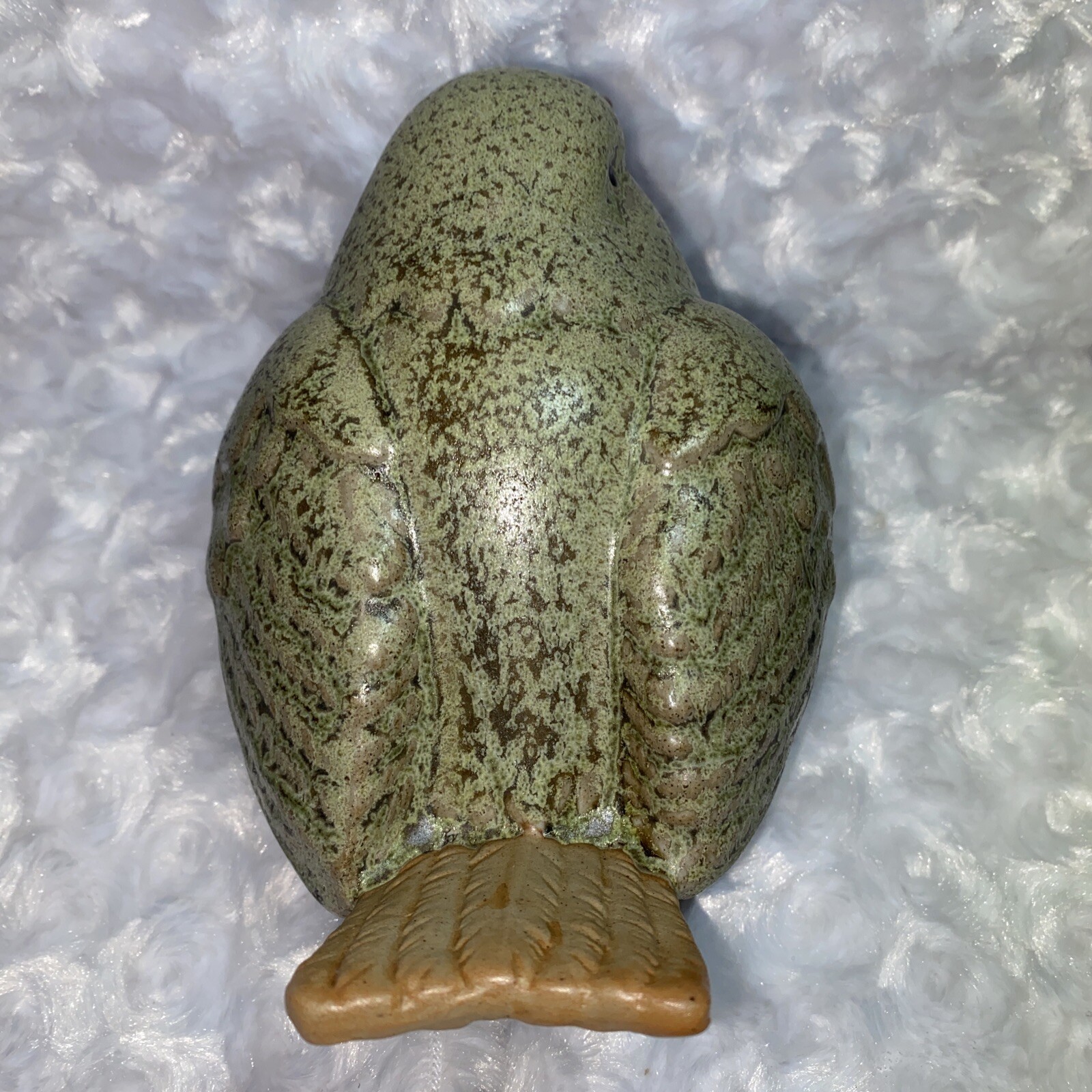 Vintage Ceramic Bird Hand Pottery Glazed Within Opening 13.3 Oz Approx 6×4”