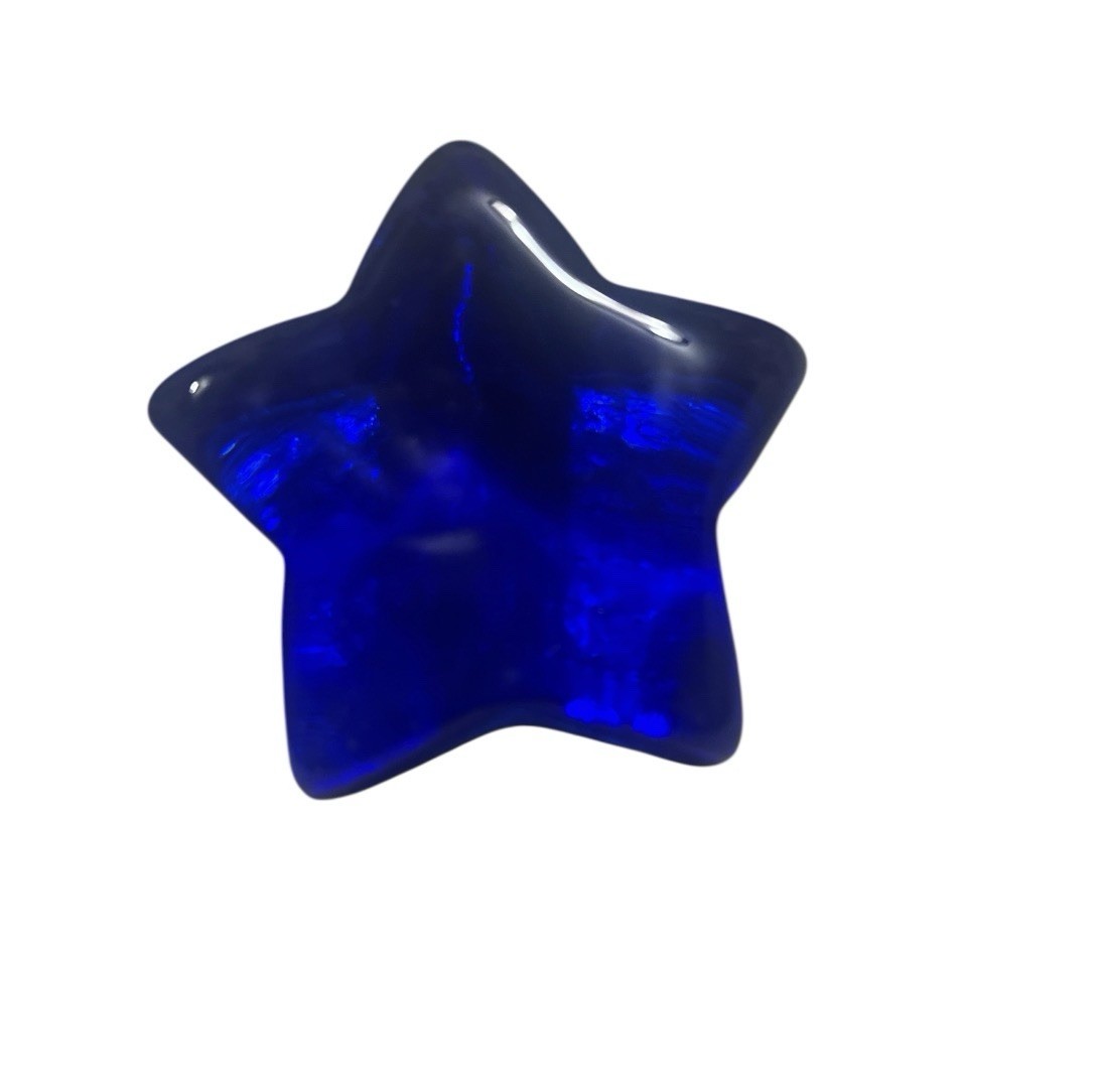 3″x2.75″x1.75″ FIRE & LIGHT Recycled Cobalt Blue Glass Shooting Star Paperweight