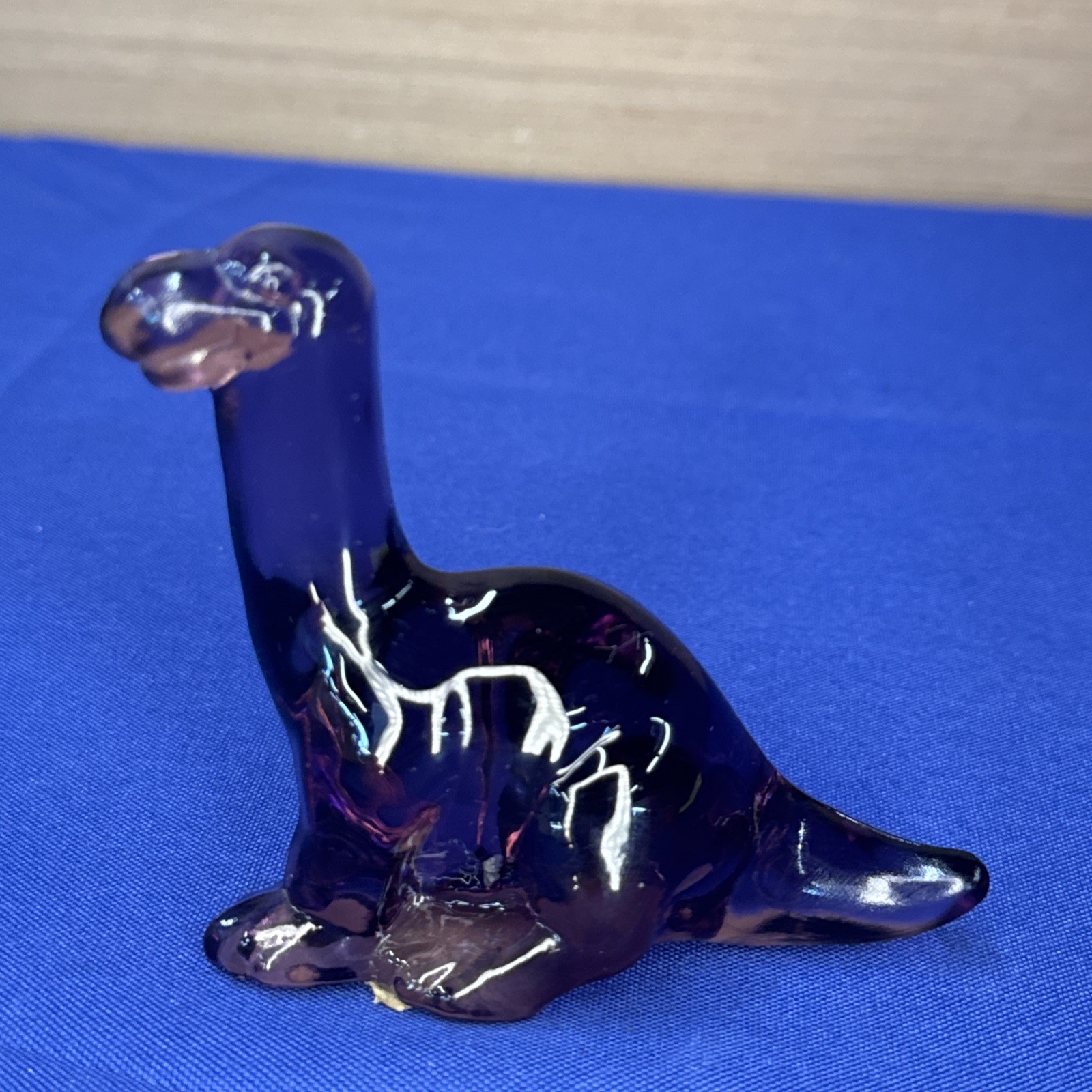 Fenton Glass Dinosaur Purple 3.25”