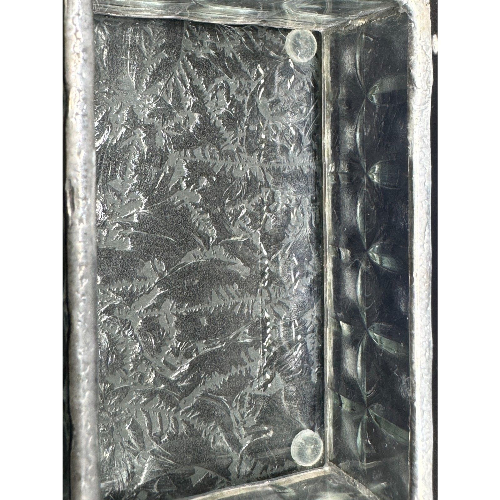 Art Glass Leaded Hinged Box Cobalt and Light Blues. 3″x 2″