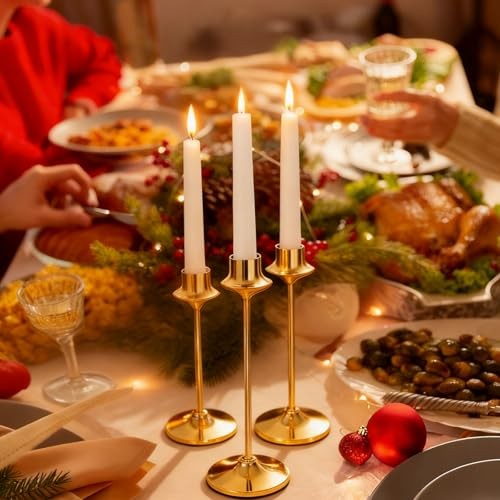 Joyyy Weighted Candlestick Holders Candle Stick Holder for Candlesticks, Gold