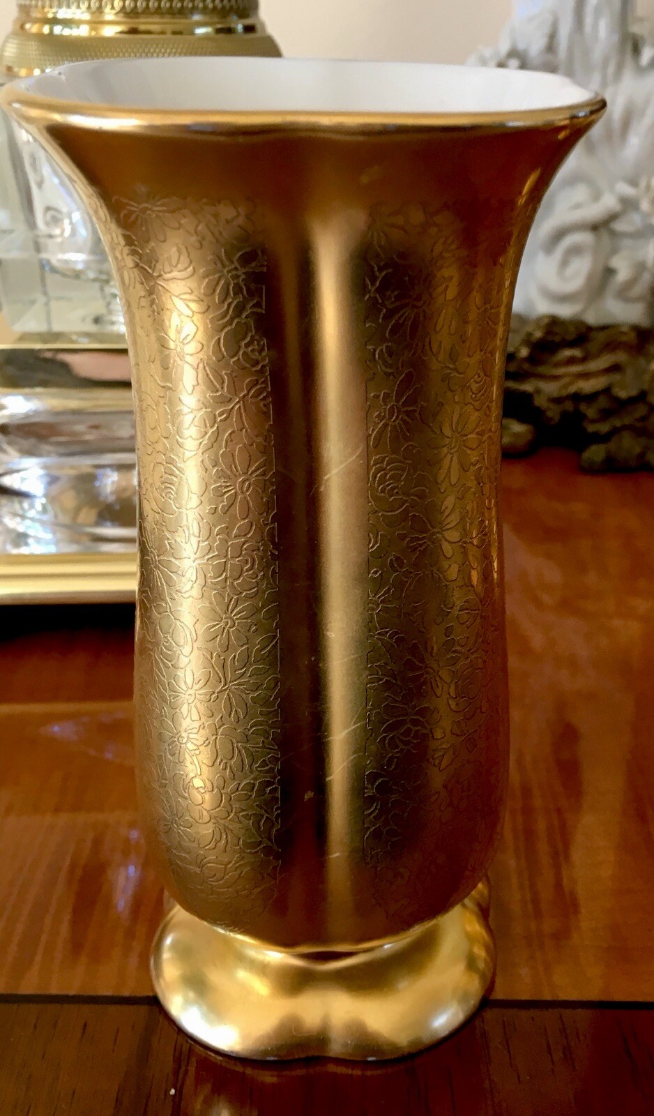 Vintage PICKARD China 848 24k Gold Encrusted Rose & Daisy 6” Vase(s)- Excellent!