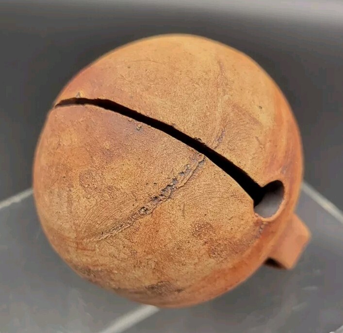 Vintage Art Pottery Sleigh Bell ~ Approx. 3 in, Lovely Tone, Handmade, Unmarked