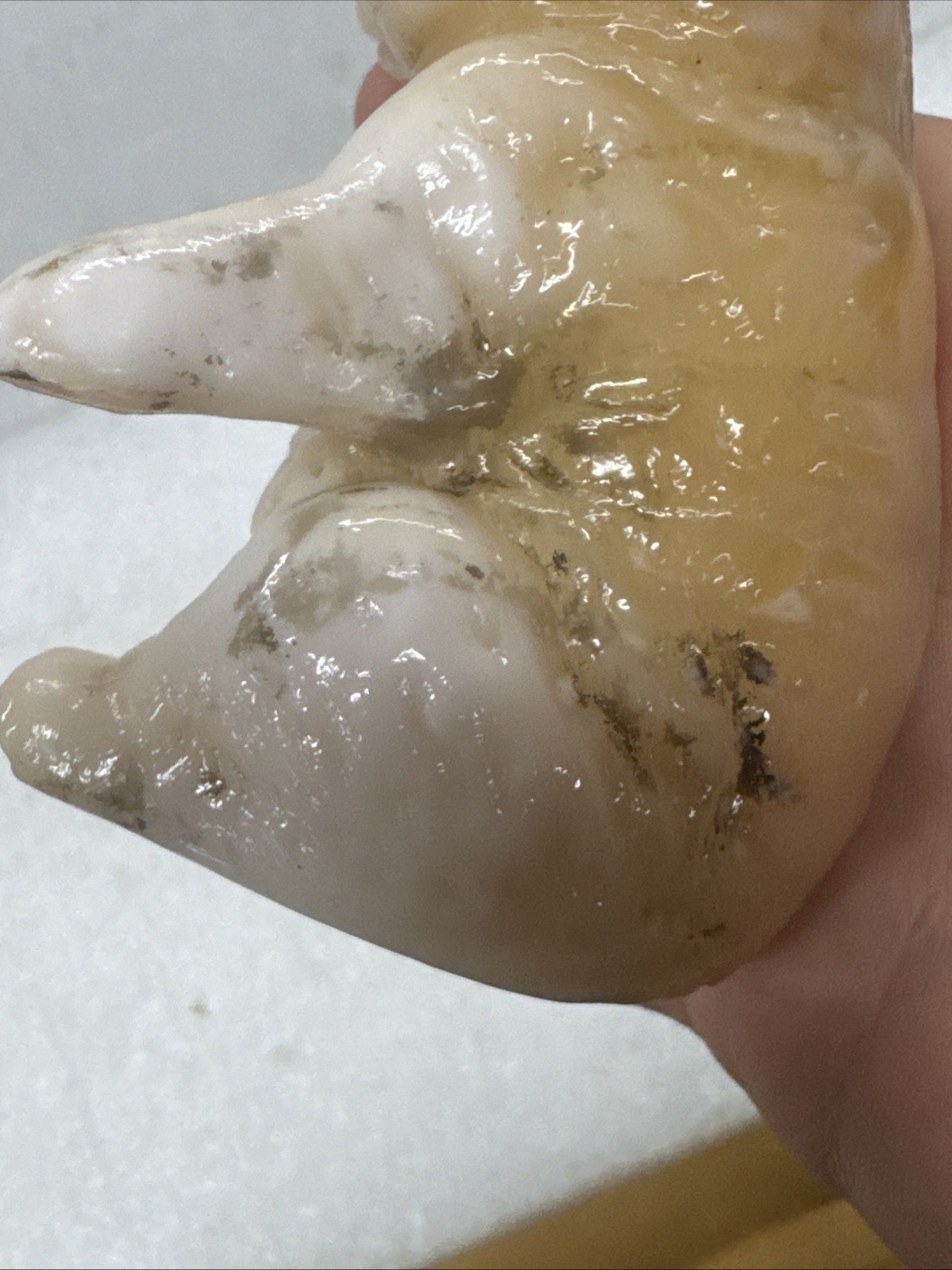Mosser Carmel Swirl Slag Glass Bear Figurine Paperweight Read Description
